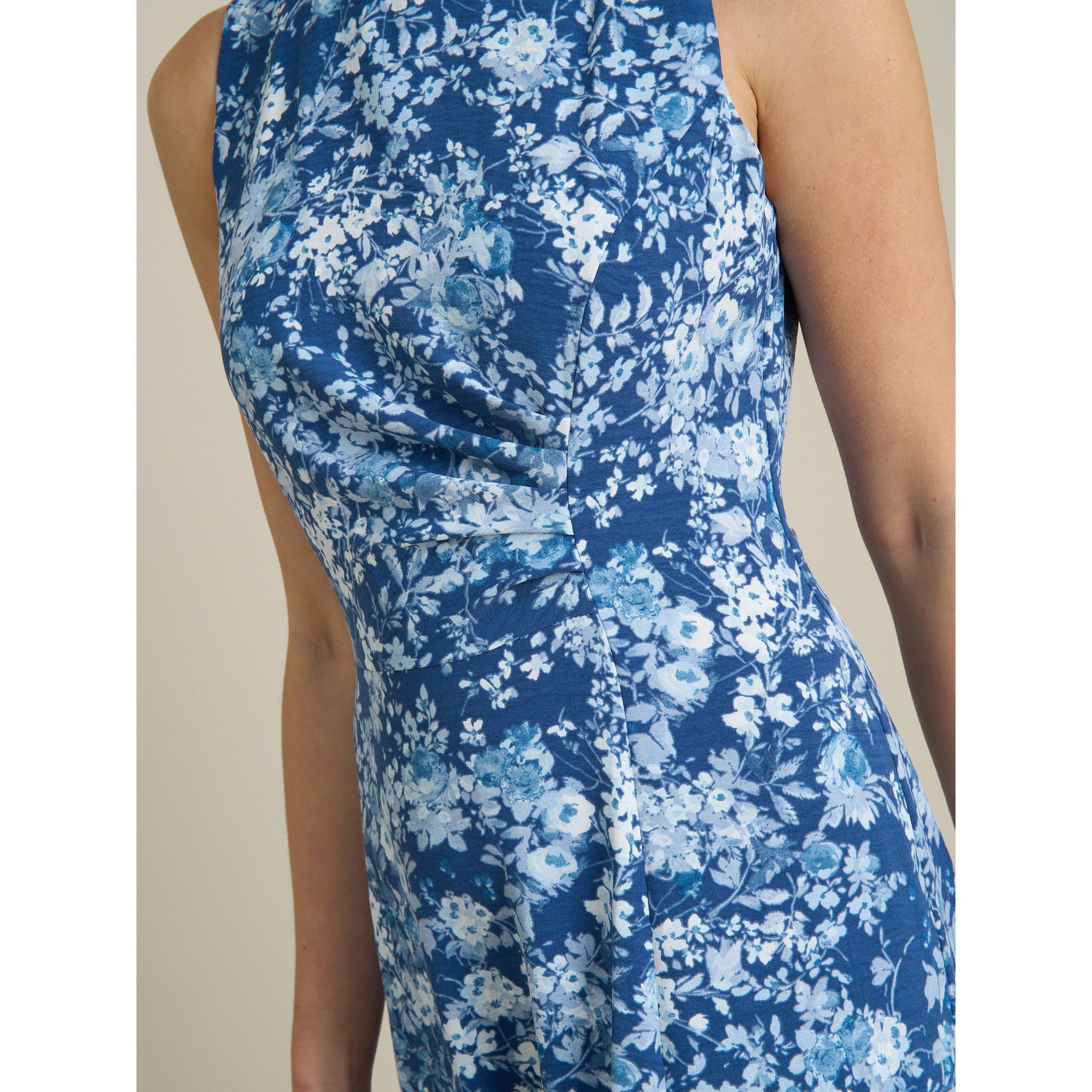 Navy - Gina Bacconi - Odelia Floral Print Midi Dress - 5