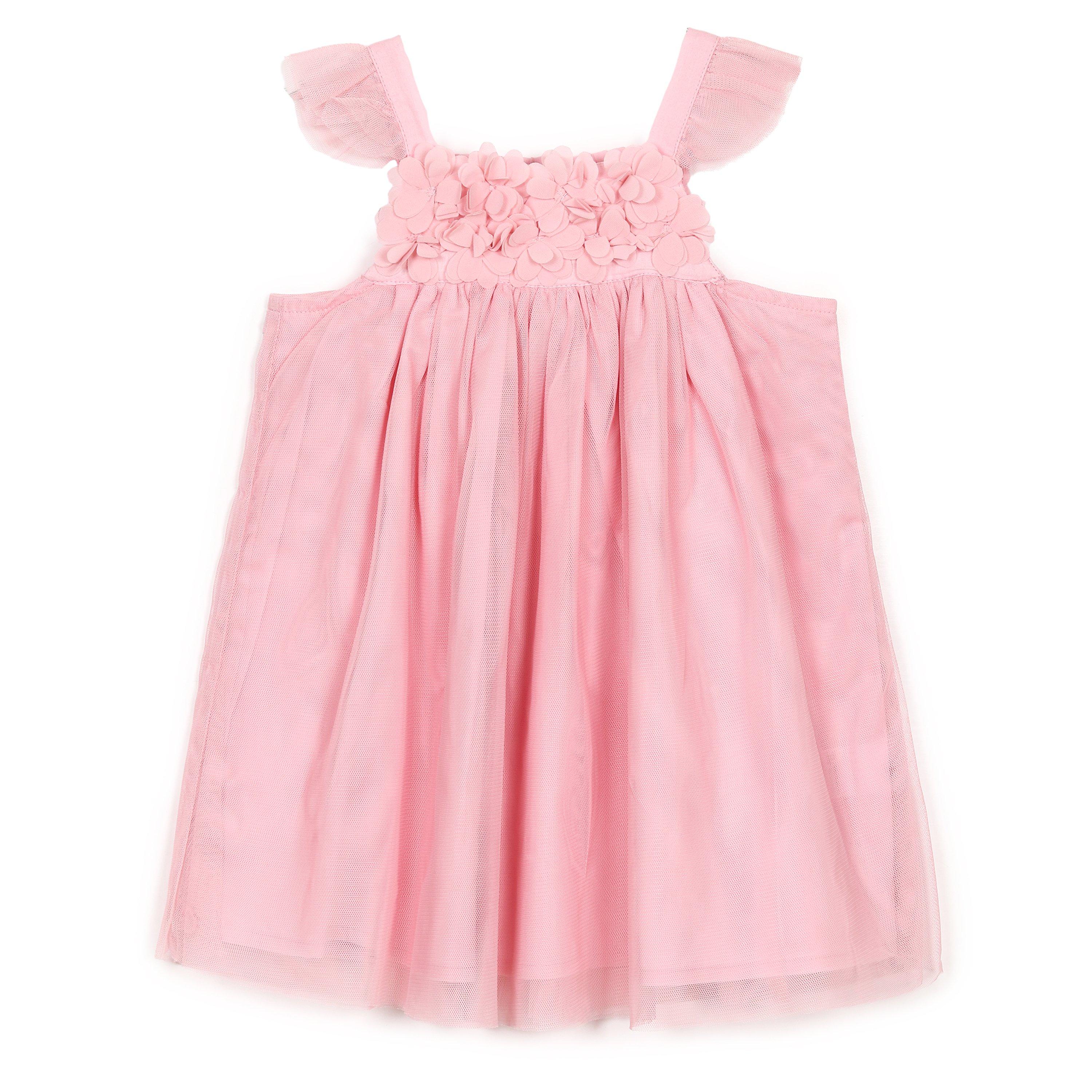 BLUSH PINK - Hello World - Kids' Sequin Strappy Square Neck Mini Dress - 2
