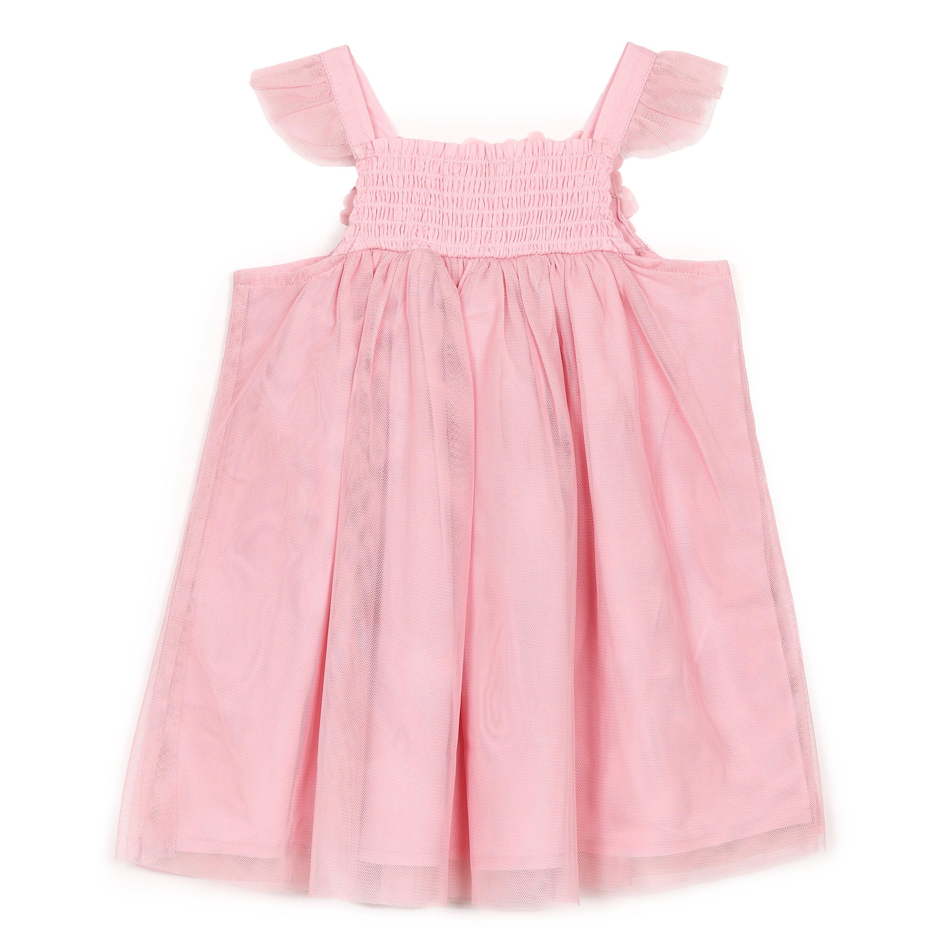 BLUSH PINK - Hello World - Kids' Sequin Strappy Square Neck Mini Dress - 5