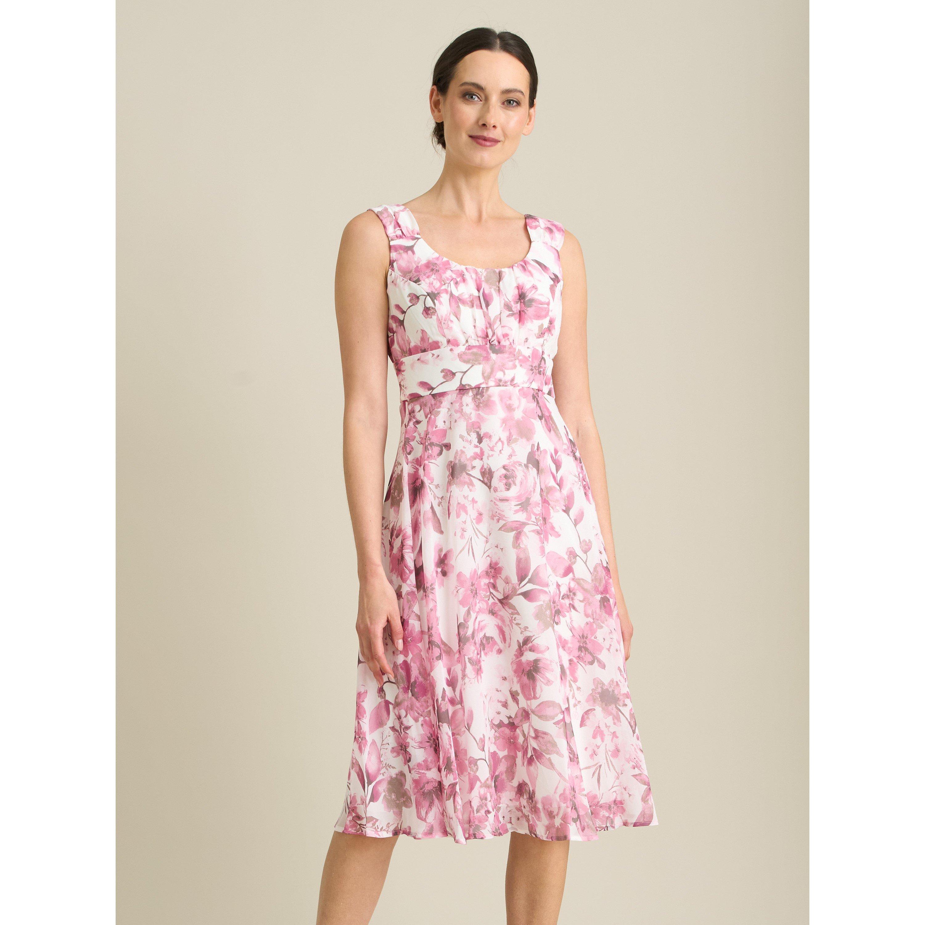 Pink - Gina Bacconi - Orla Chiffon Floral Dress - 1