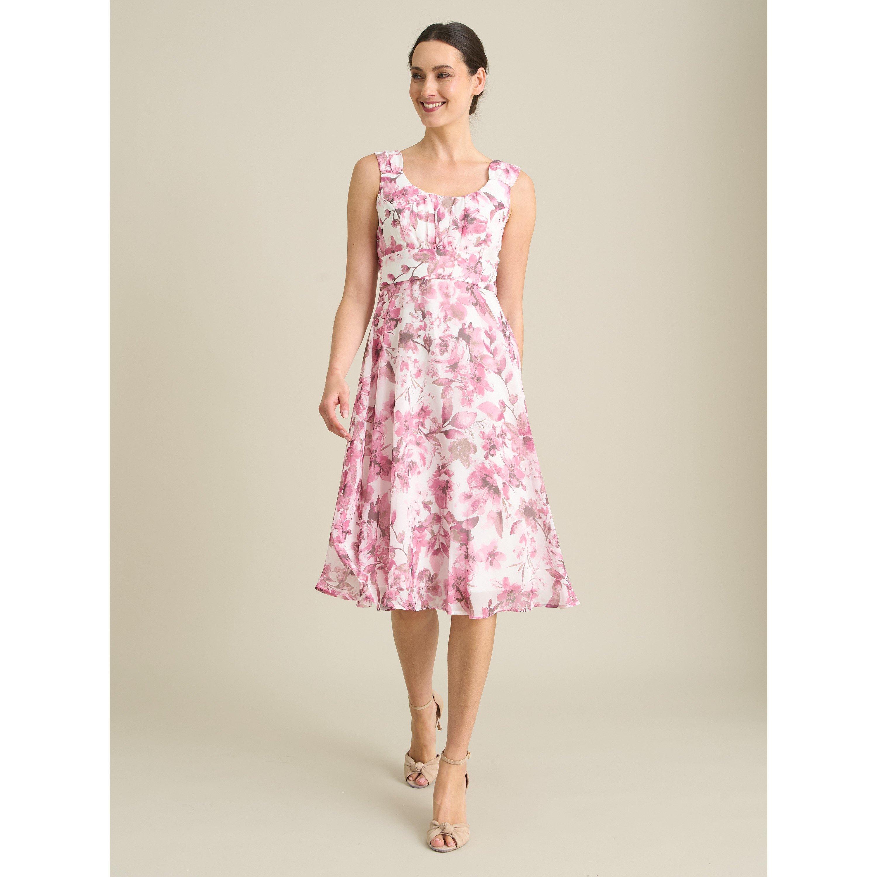 Pink - Gina Bacconi - Orla Chiffon Floral Dress - 6