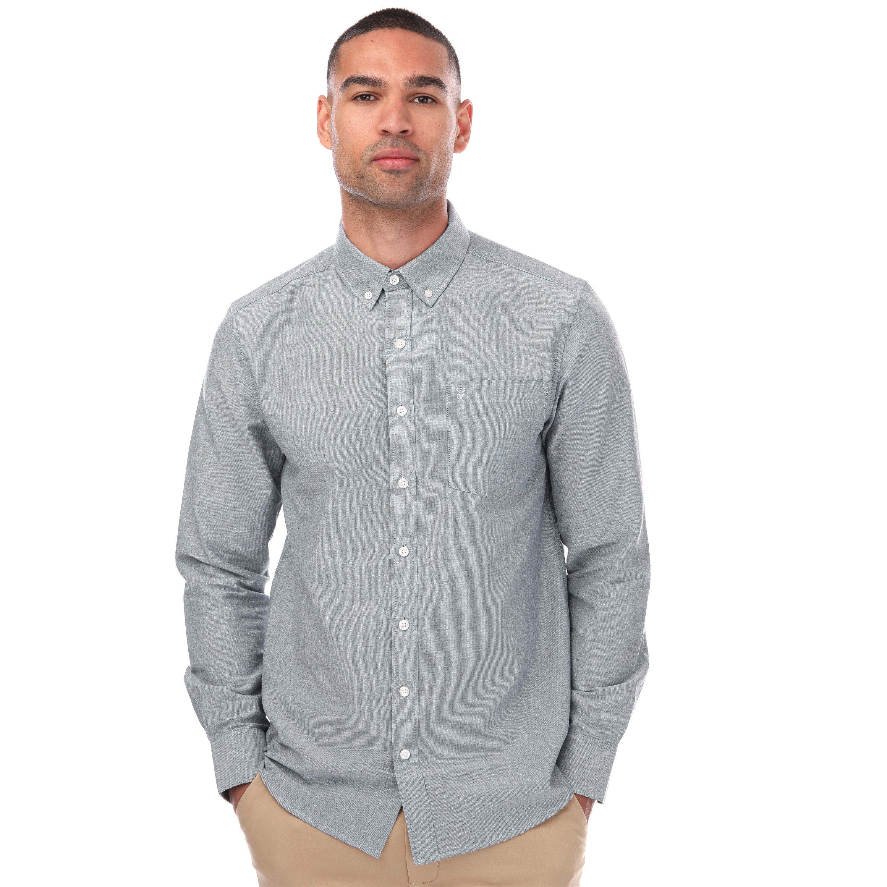 Navy - Farah - Drayton Long Sleeve Shirt - 1