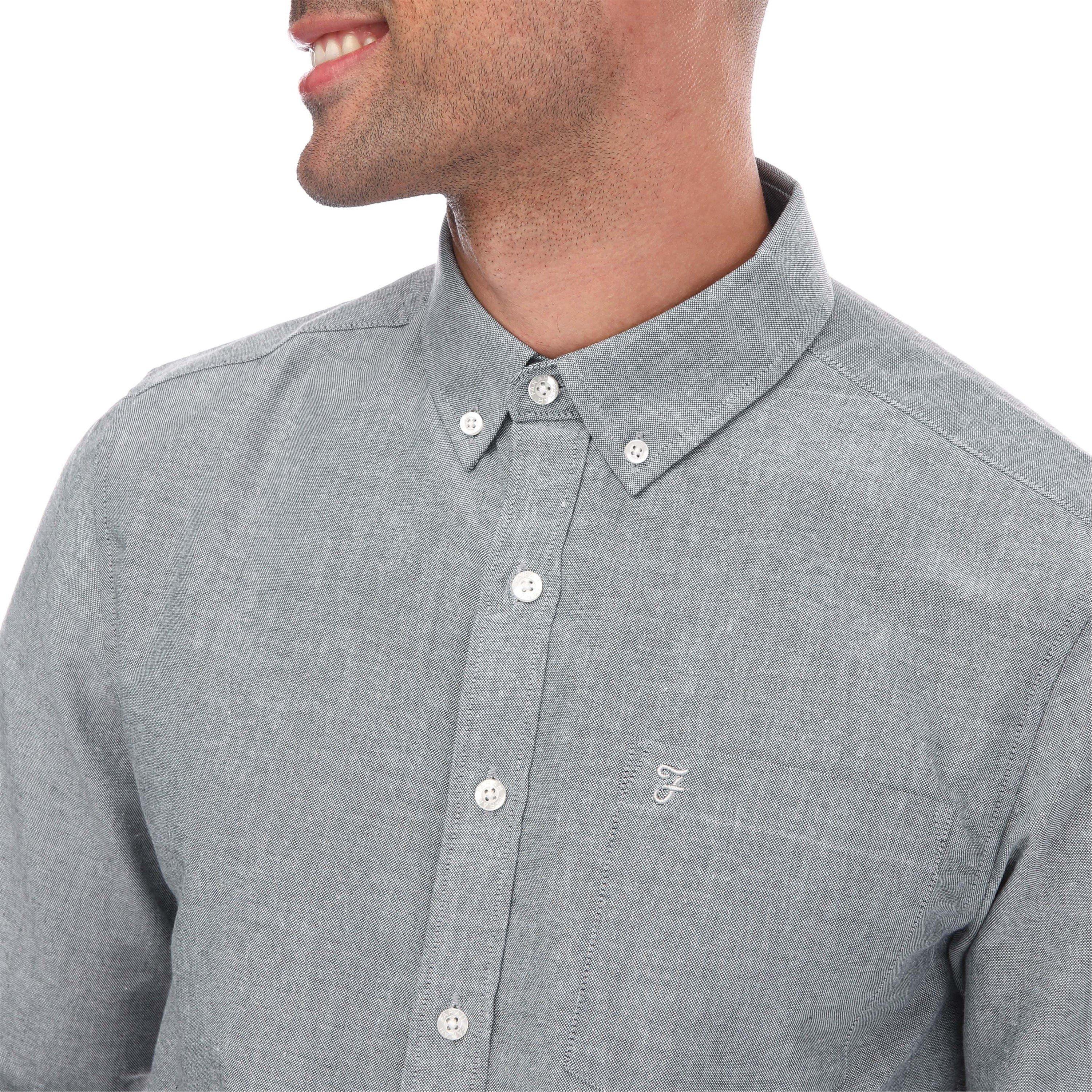 Navy - Farah - Drayton Long Sleeve Shirt - 3