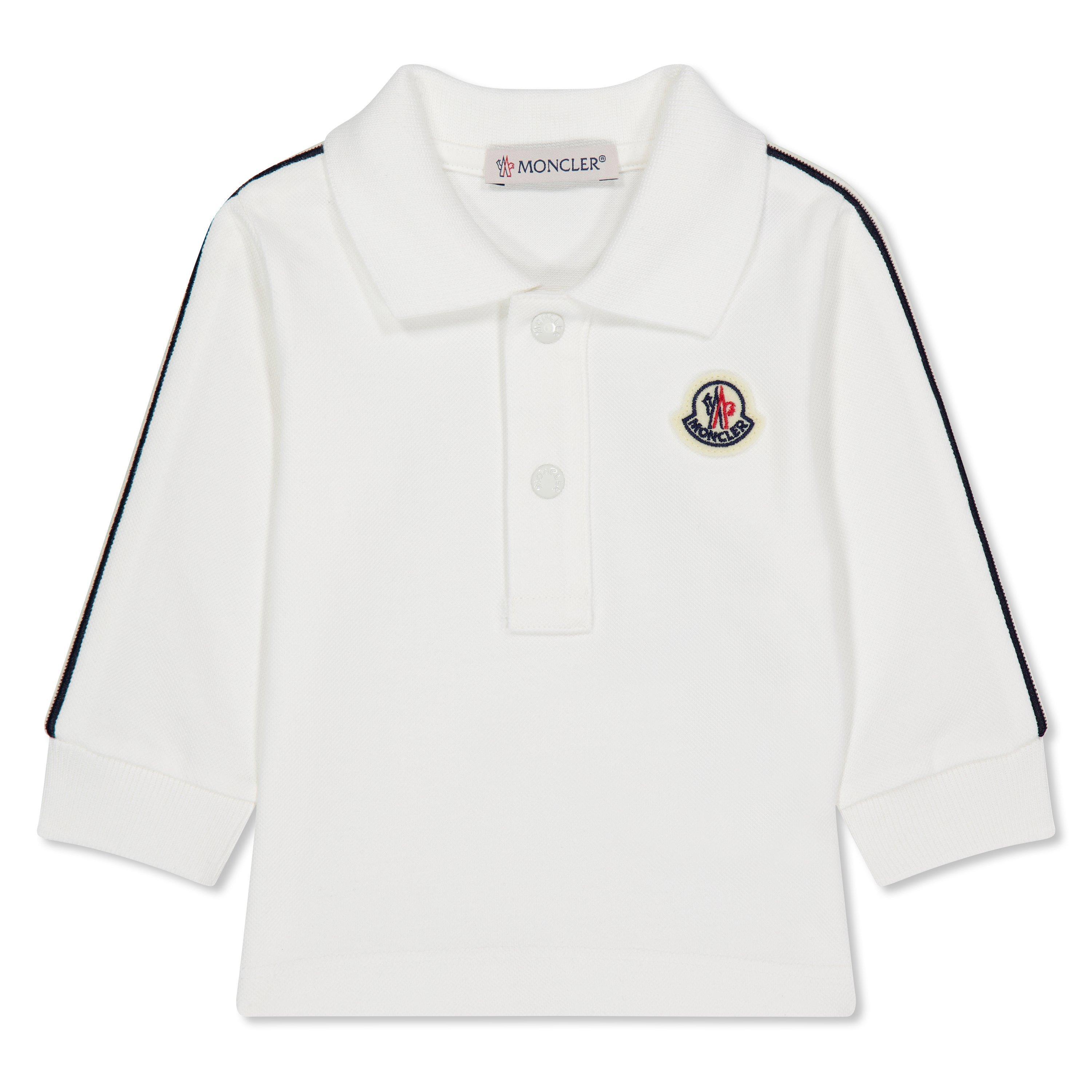 White 034 - Moncler - Long Sleeve Logo Polo Shirt Infants - 1