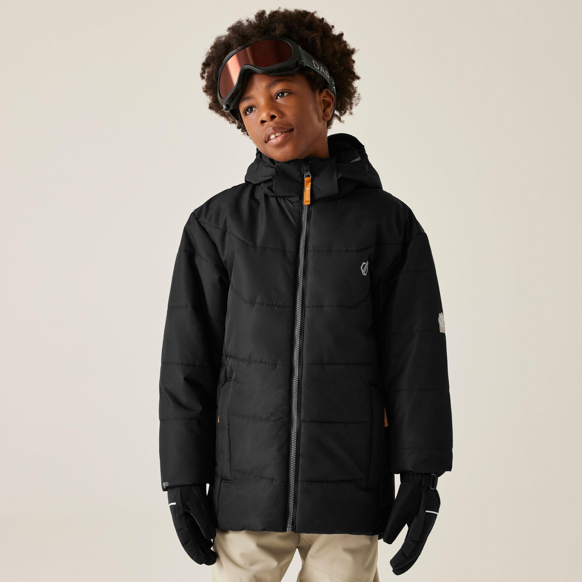 Black - Dare 2b - Unisex Kids' Explorer Recycled Polyester Ski Insulated Waterproof Jacket - 1