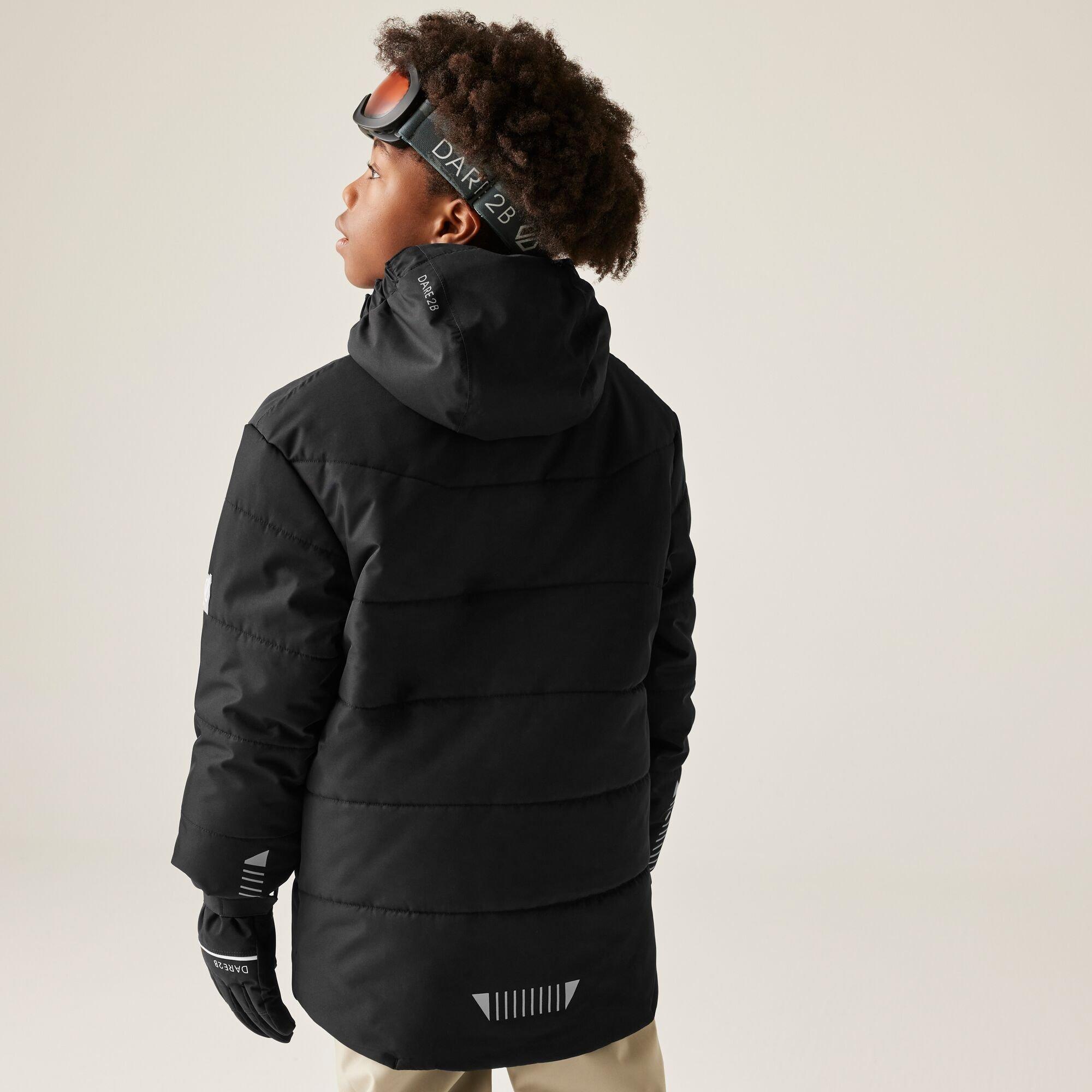 Black - Dare 2b - Unisex Kids' Explorer Recycled Polyester Ski Insulated Waterproof Jacket - 2