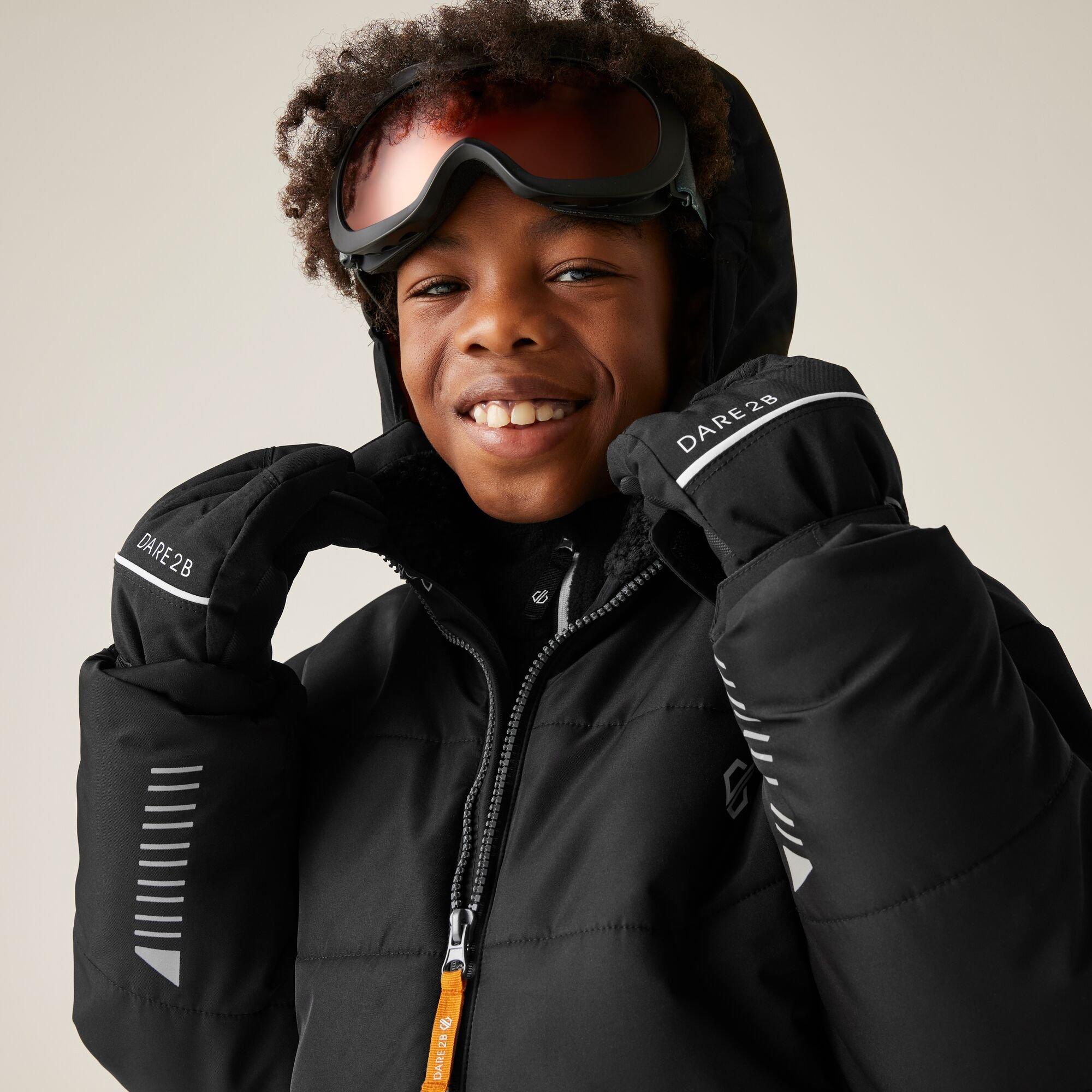 Black - Dare 2b - Unisex Kids' Explorer Recycled Polyester Ski Insulated Waterproof Jacket - 8