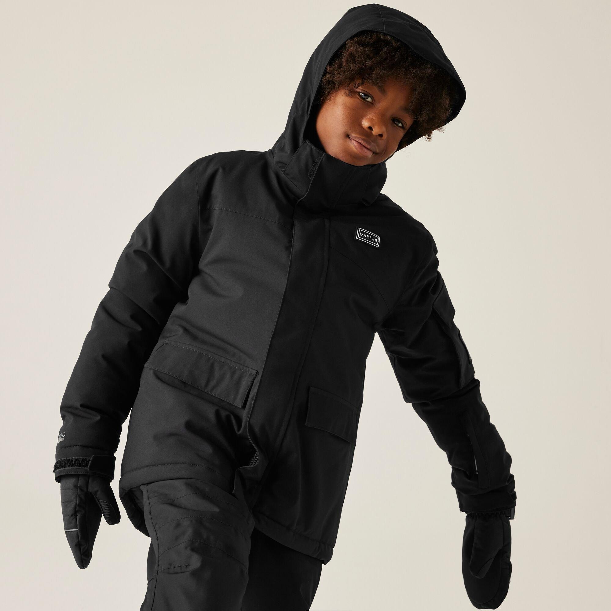 Black - Dare 2b - Unisex Kids' Shredder Waterproof Insulated Jacket - 8