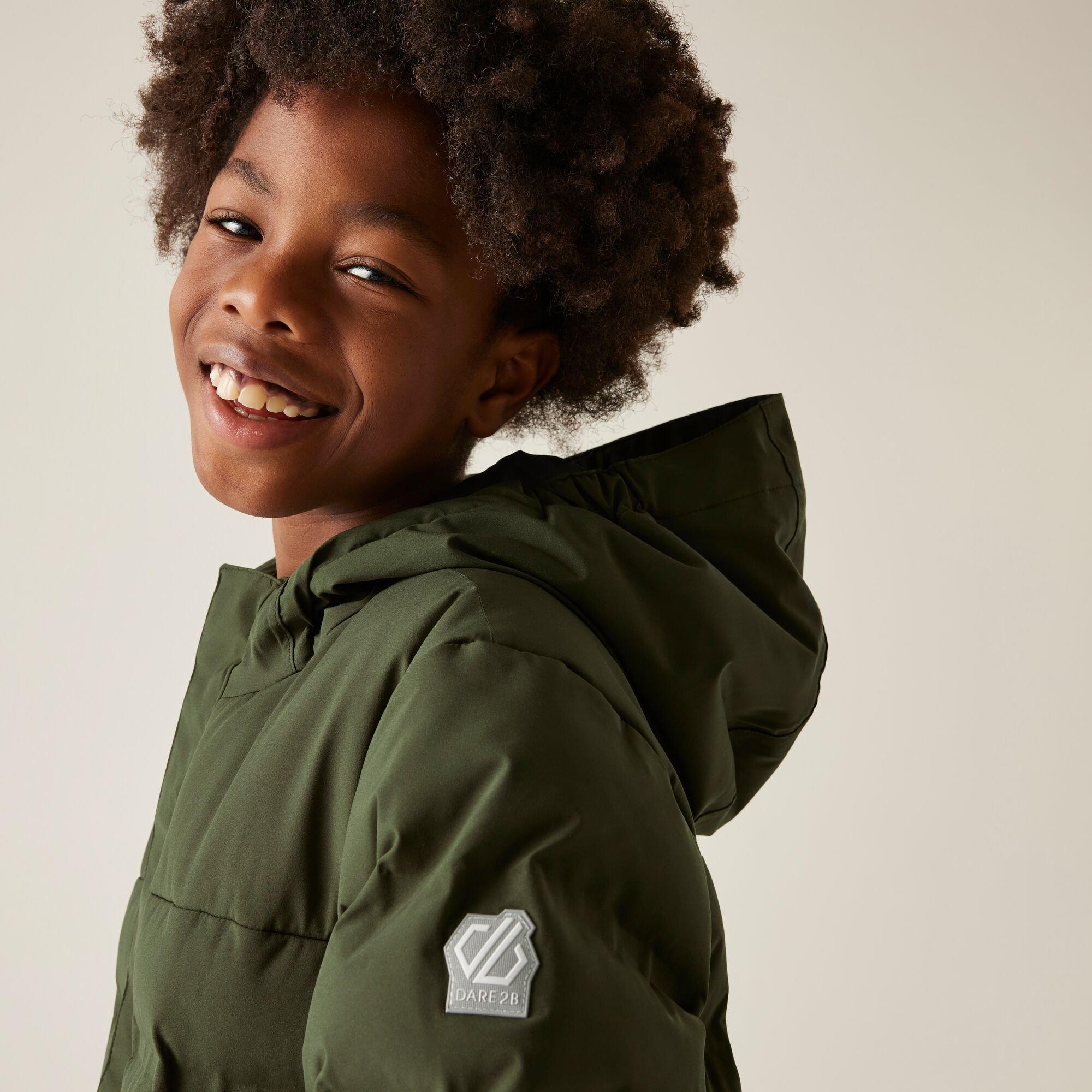 Dark Khaki - Dare 2b - Unisex Kids Wander Waterproof Insulated Jacket - 4