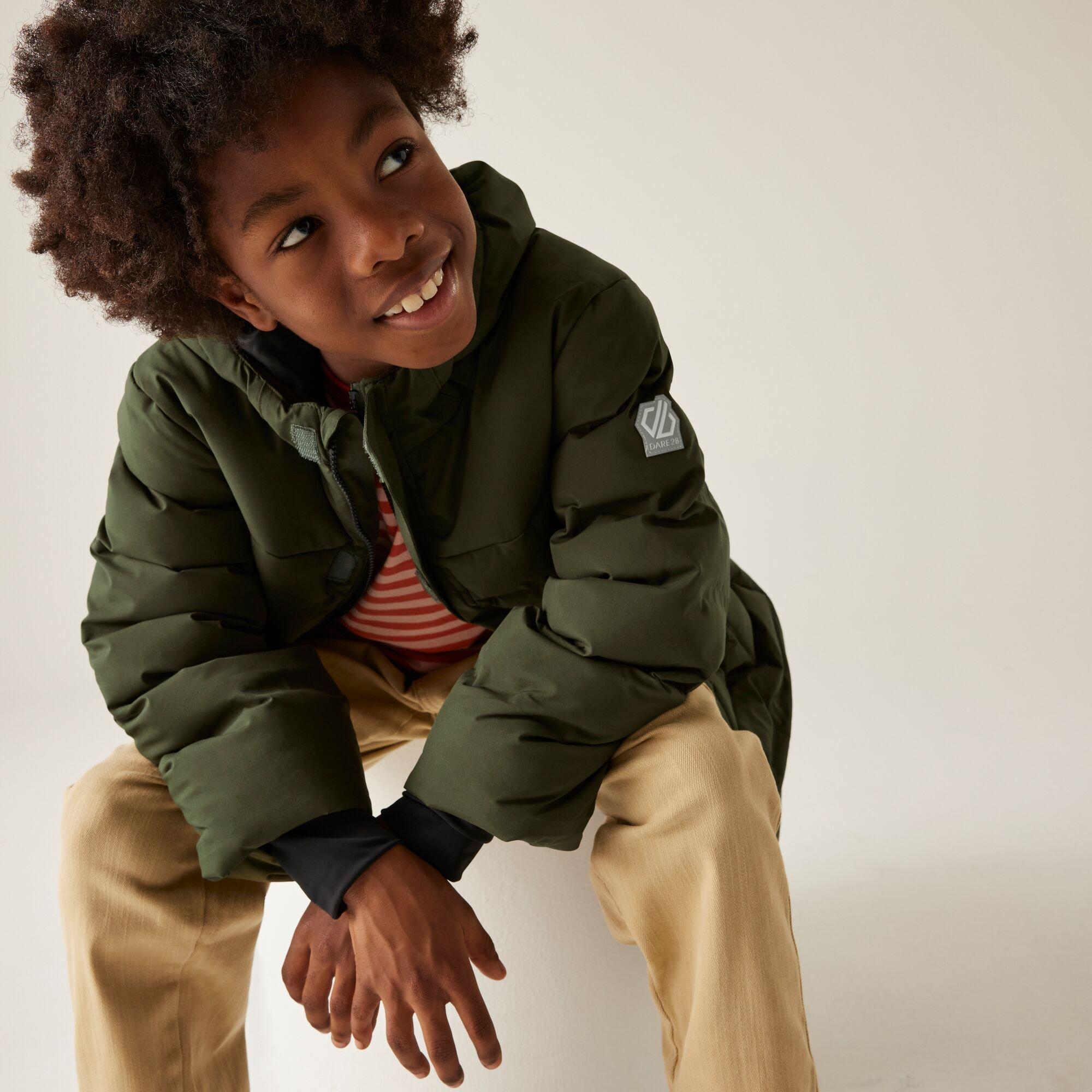 Dark Khaki - Dare 2b - Unisex Kids Wander Waterproof Insulated Jacket - 7