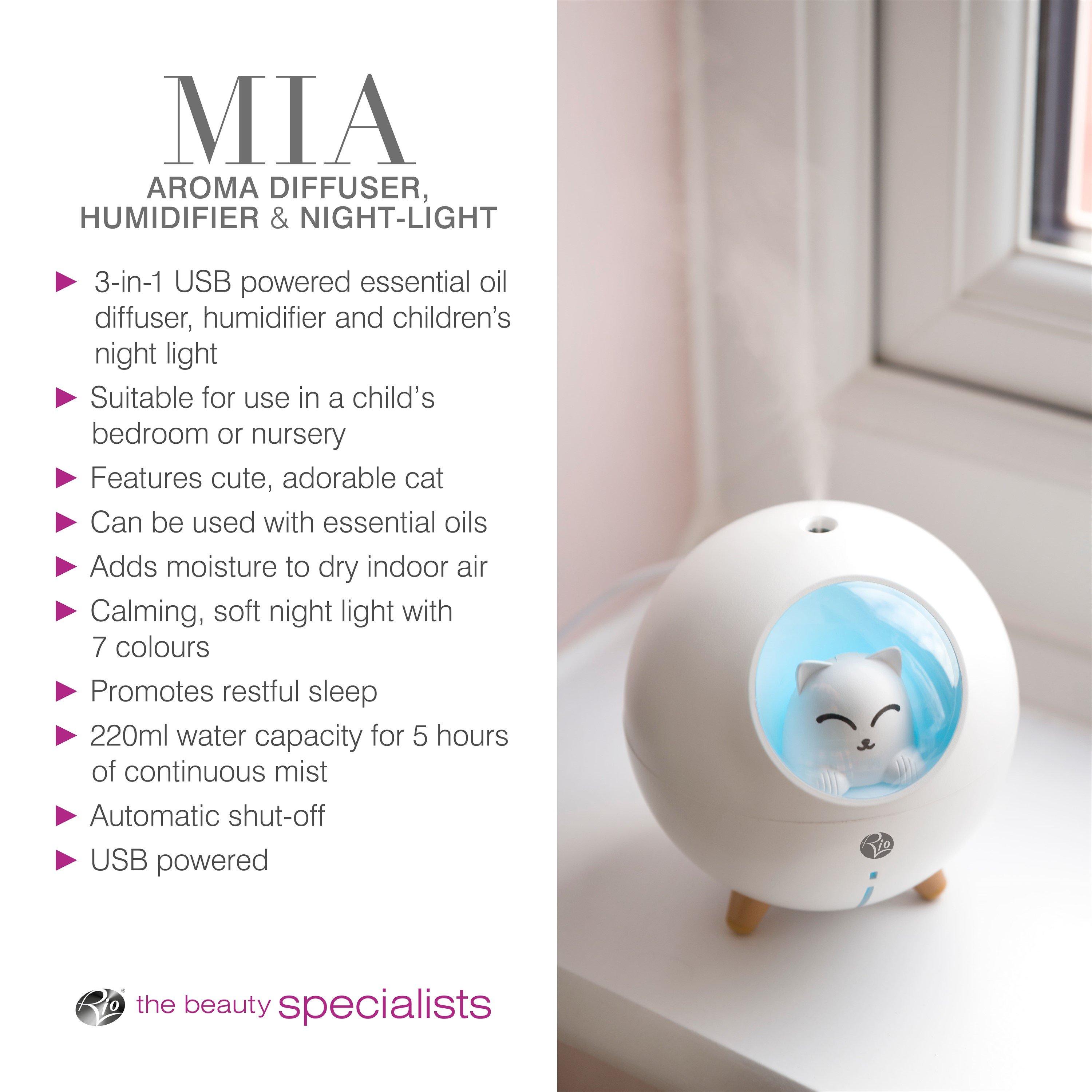 White - Rio - Rio MIA Cat Essential Oil Diffuser & Night Light - 5