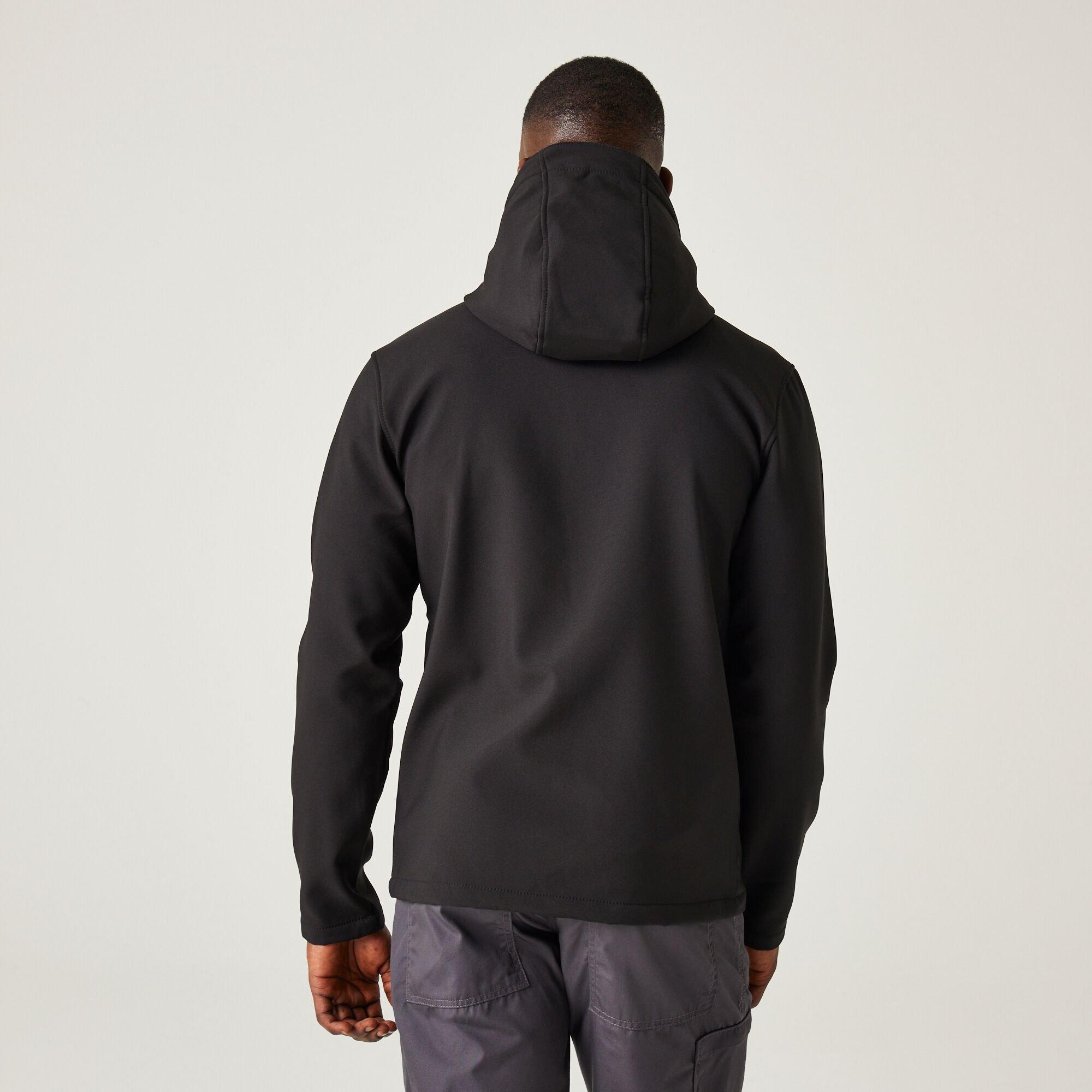 Black Seal Grey - Regatta - Mens Navigate 2 Layer Hooded Softshell Jacket - 2