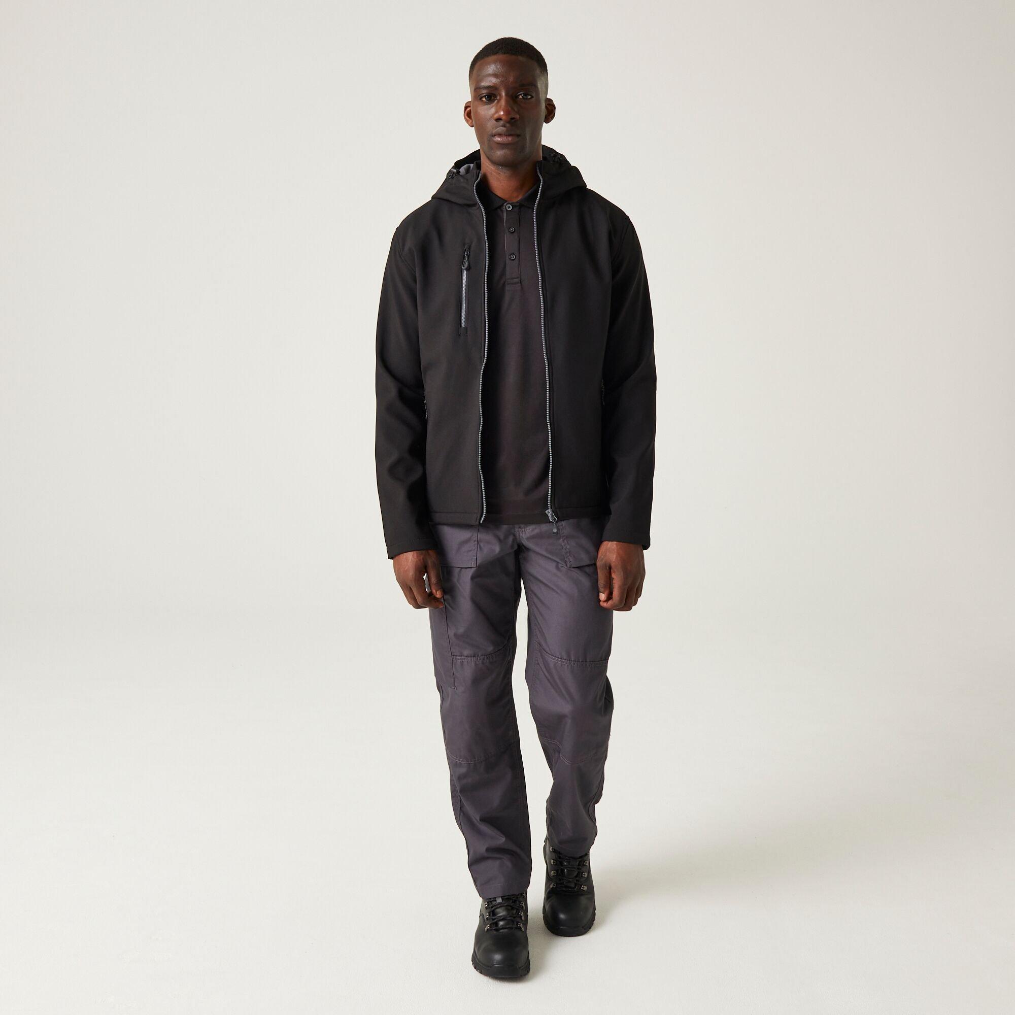 Black Seal Grey - Regatta - Mens Navigate 2 Layer Hooded Softshell Jacket - 3