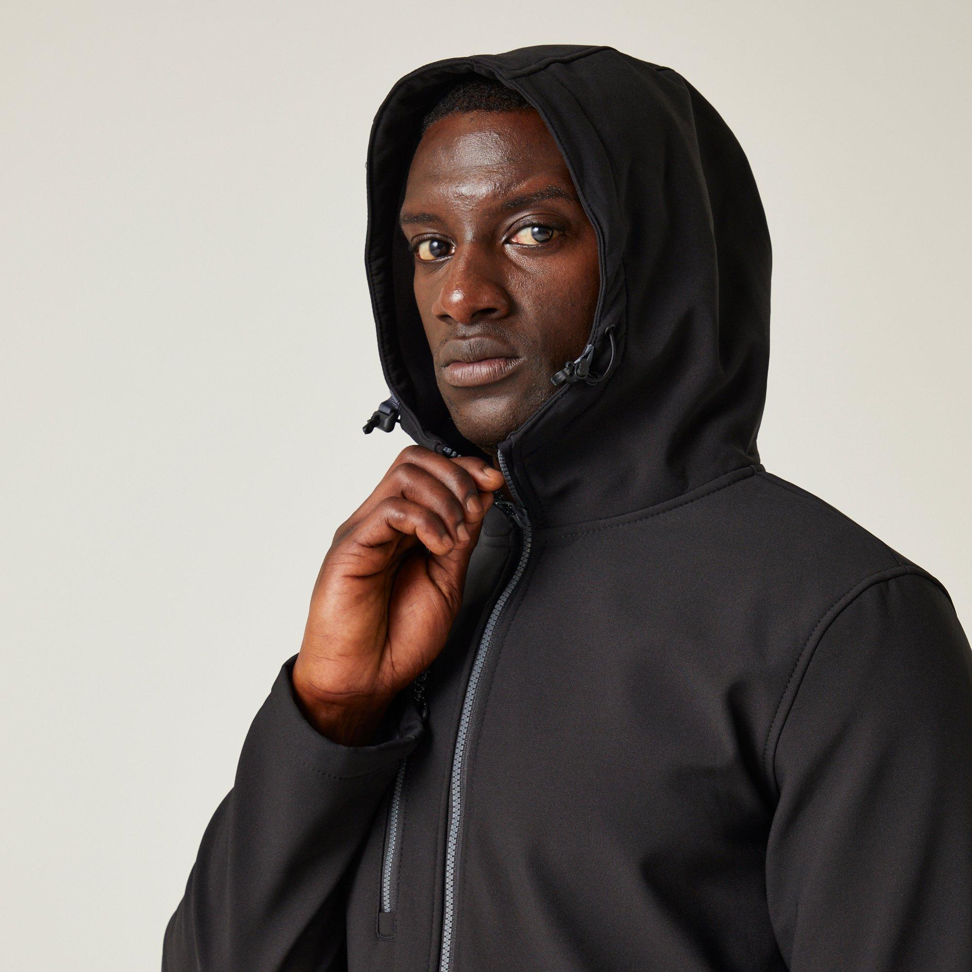 Black Seal Grey - Regatta - Mens Navigate 2 Layer Hooded Softshell Jacket - 6