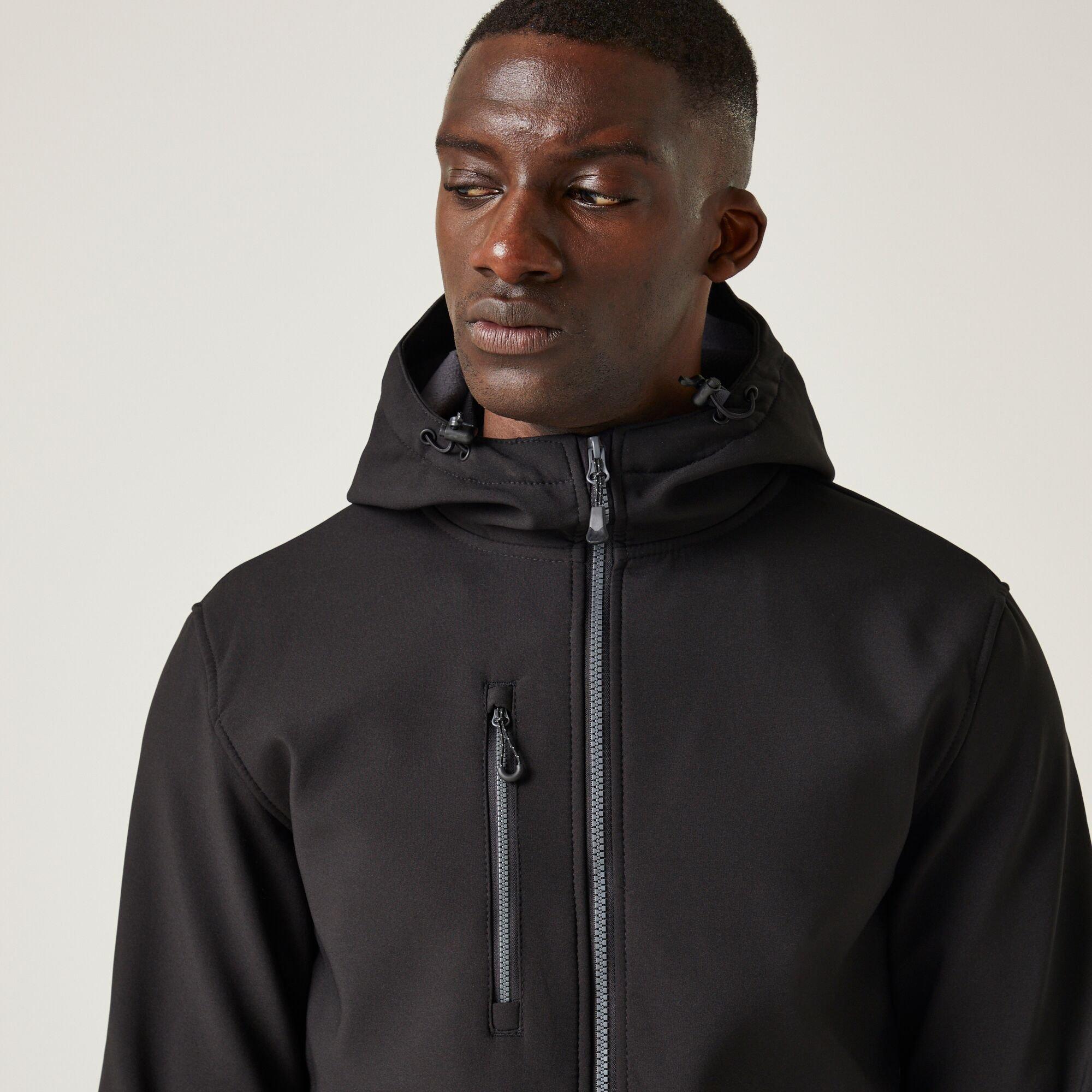 Black Seal Grey - Regatta - Mens Navigate 2 Layer Hooded Softshell Jacket - 7