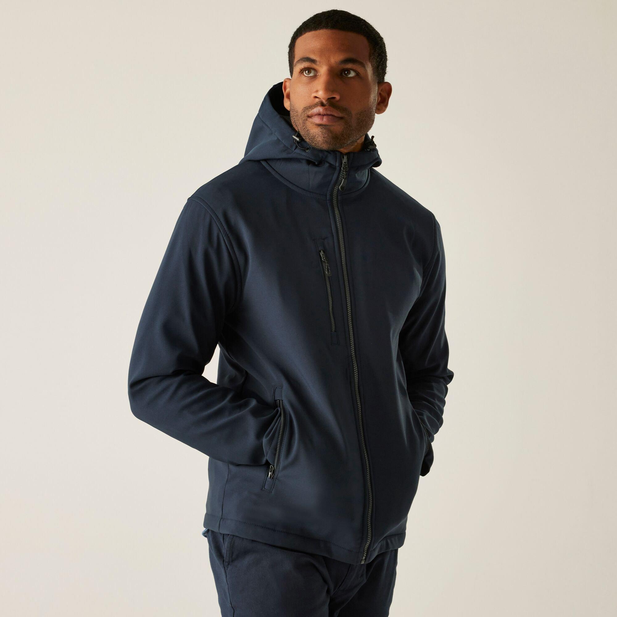 Navy Seal Grey - Regatta - Mens Navigate 2 Layer Hooded Softshell Jacket - 1