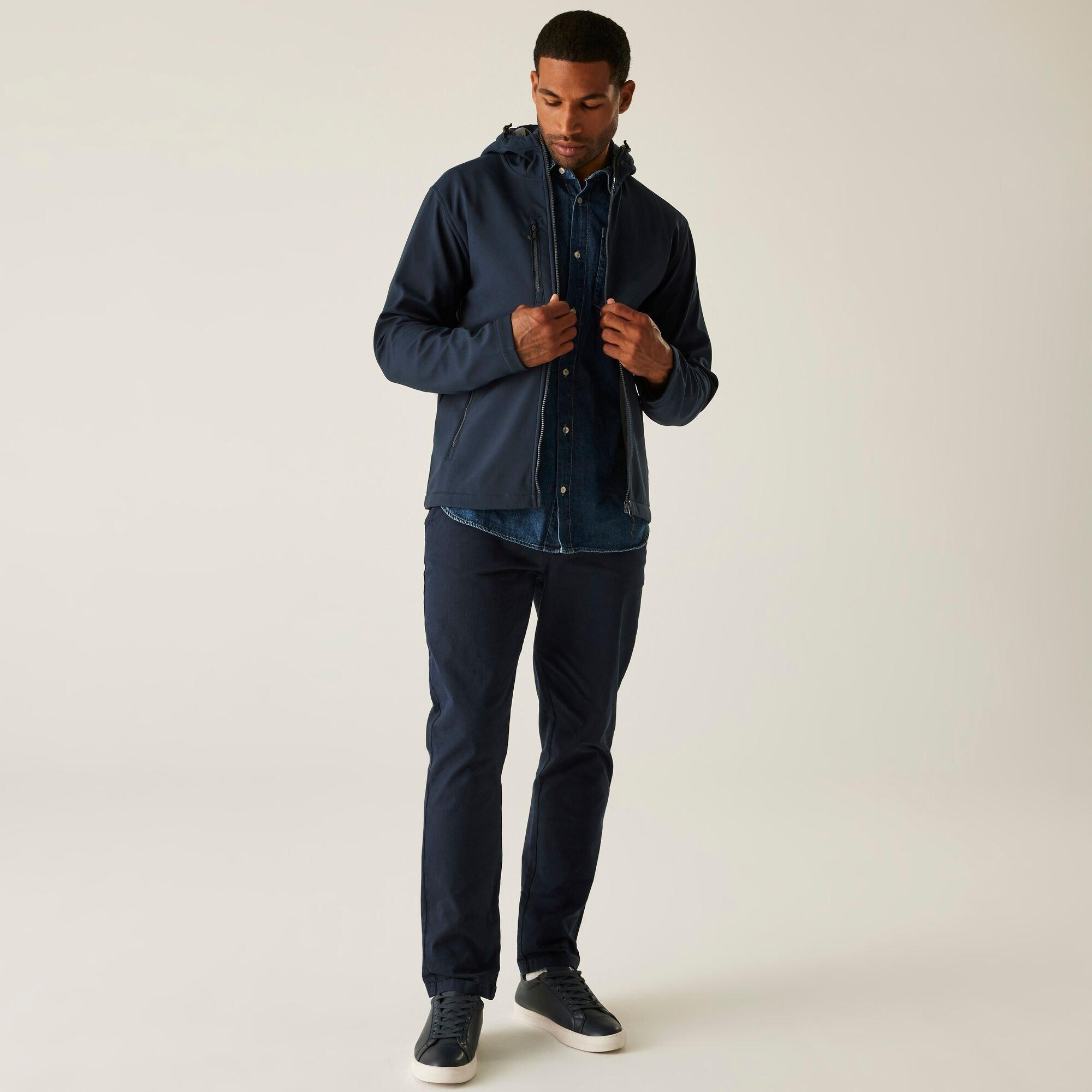 Navy Seal Grey - Regatta - Mens Navigate 2 Layer Hooded Softshell Jacket - 3