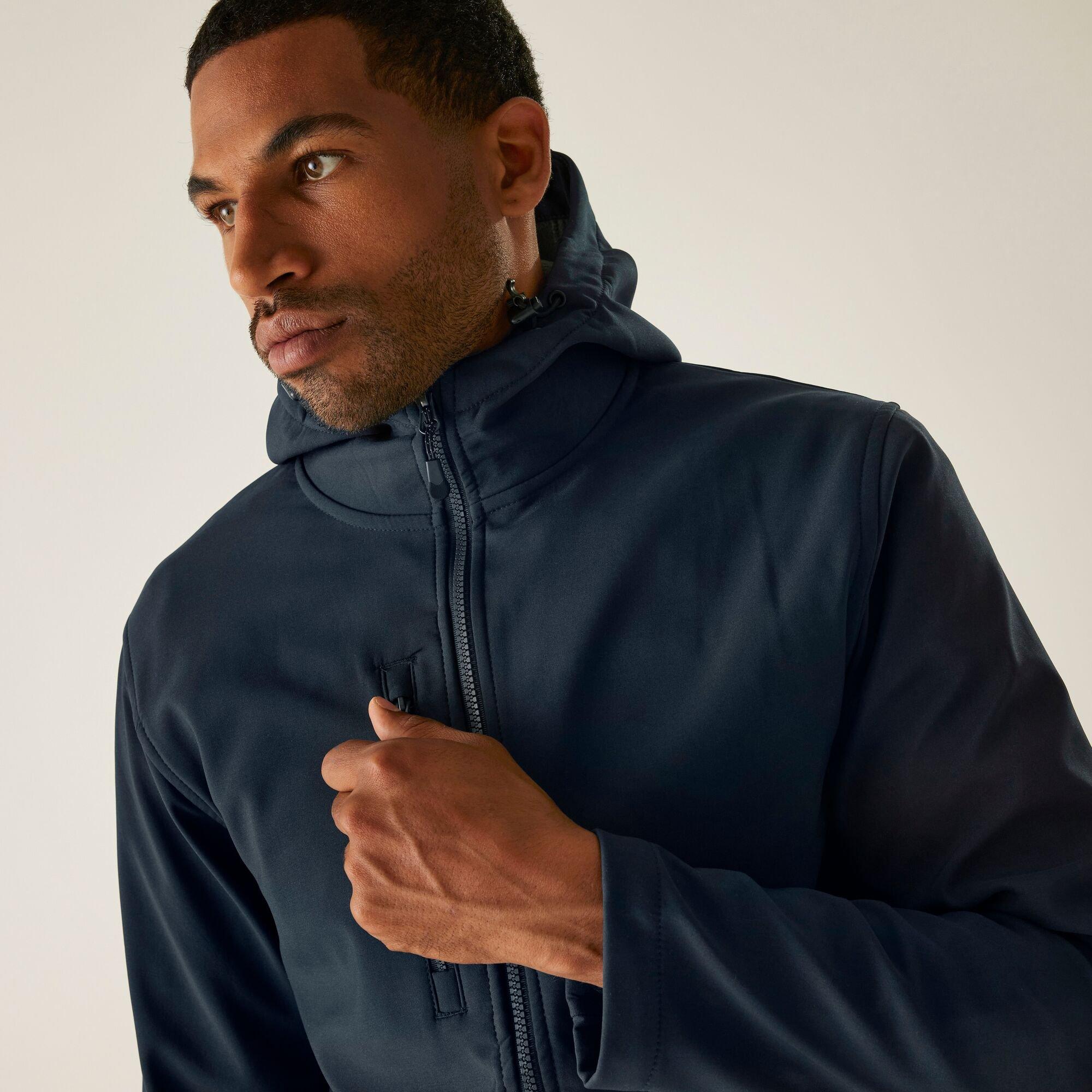 Navy Seal Grey - Regatta - Mens Navigate 2 Layer Hooded Softshell Jacket - 4