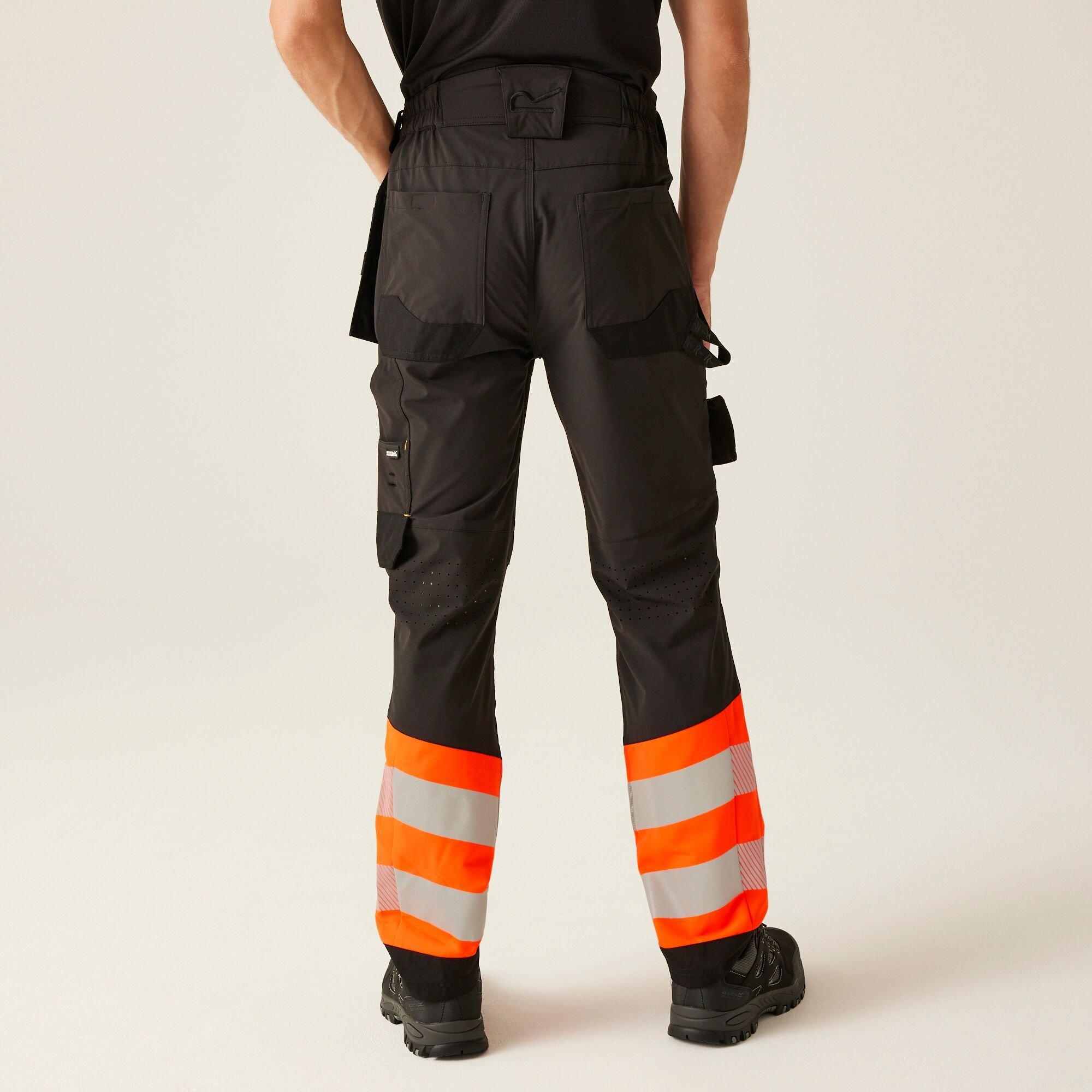 Black/Orange - Regatta - Mens Hi-Vis X-Pro Stretch Holster Trousers - Clas - 2