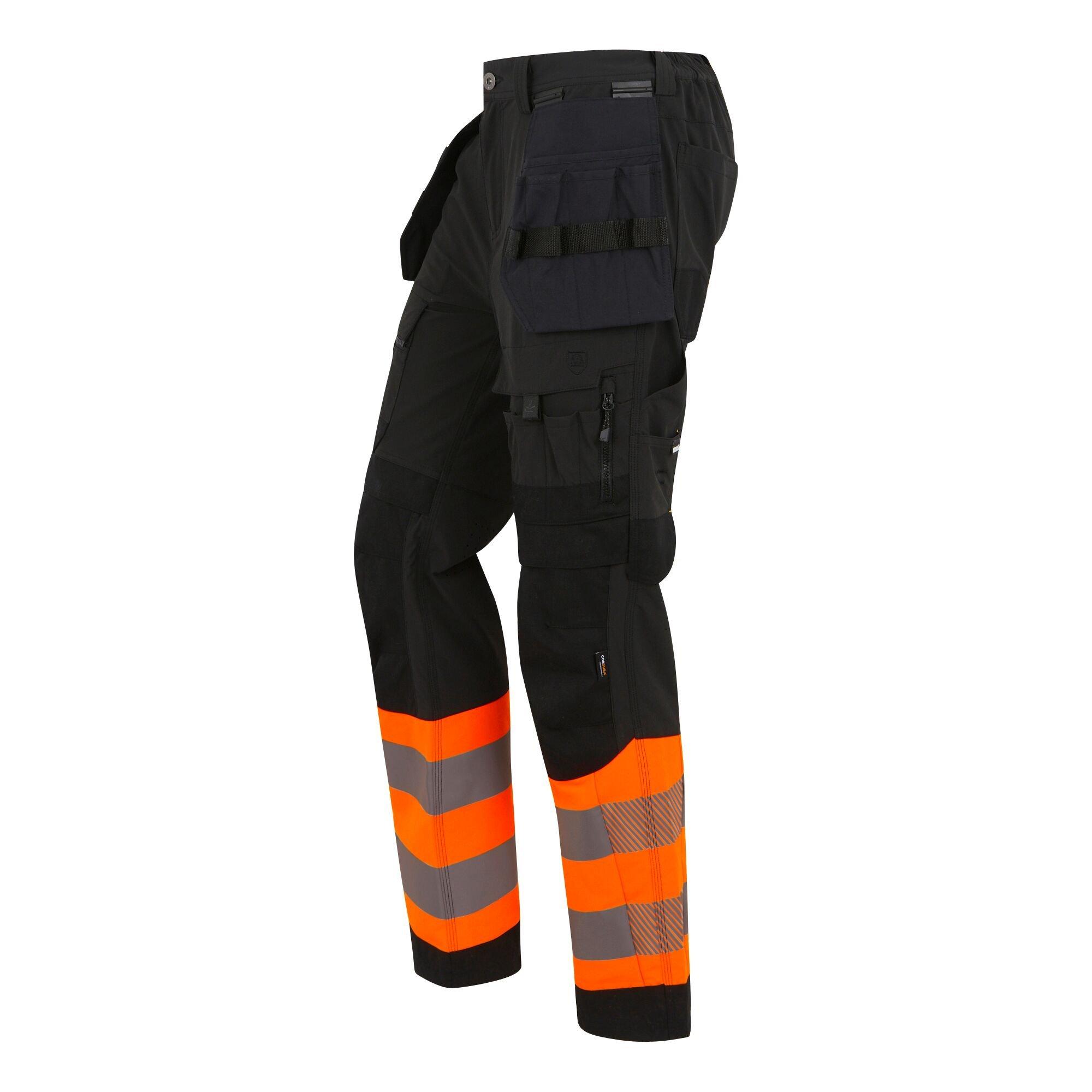Black/Orange - Regatta - Mens Hi-Vis X-Pro Stretch Holster Trousers - Clas - 12