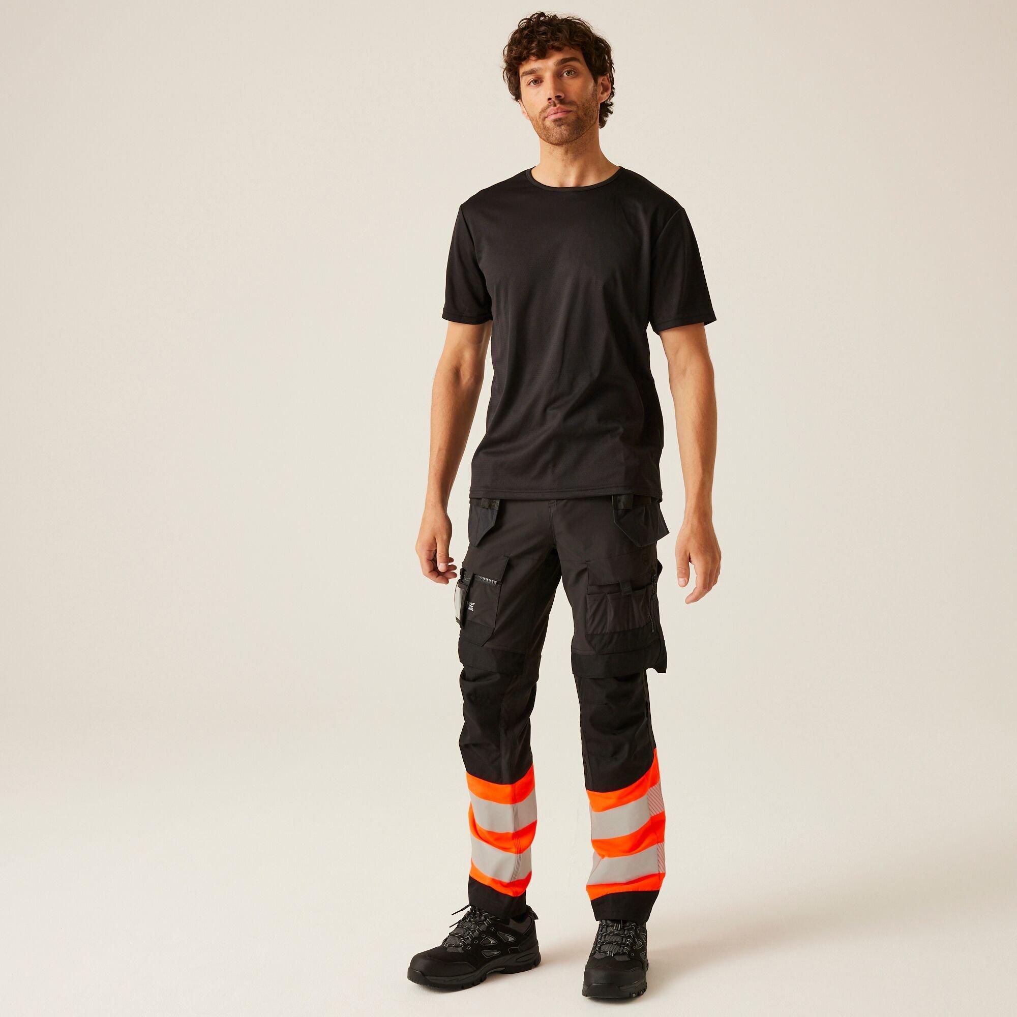 Black/Orange - Regatta - Mens Hi-Vis X-Pro Stretch Holster Trousers - Clas - 3