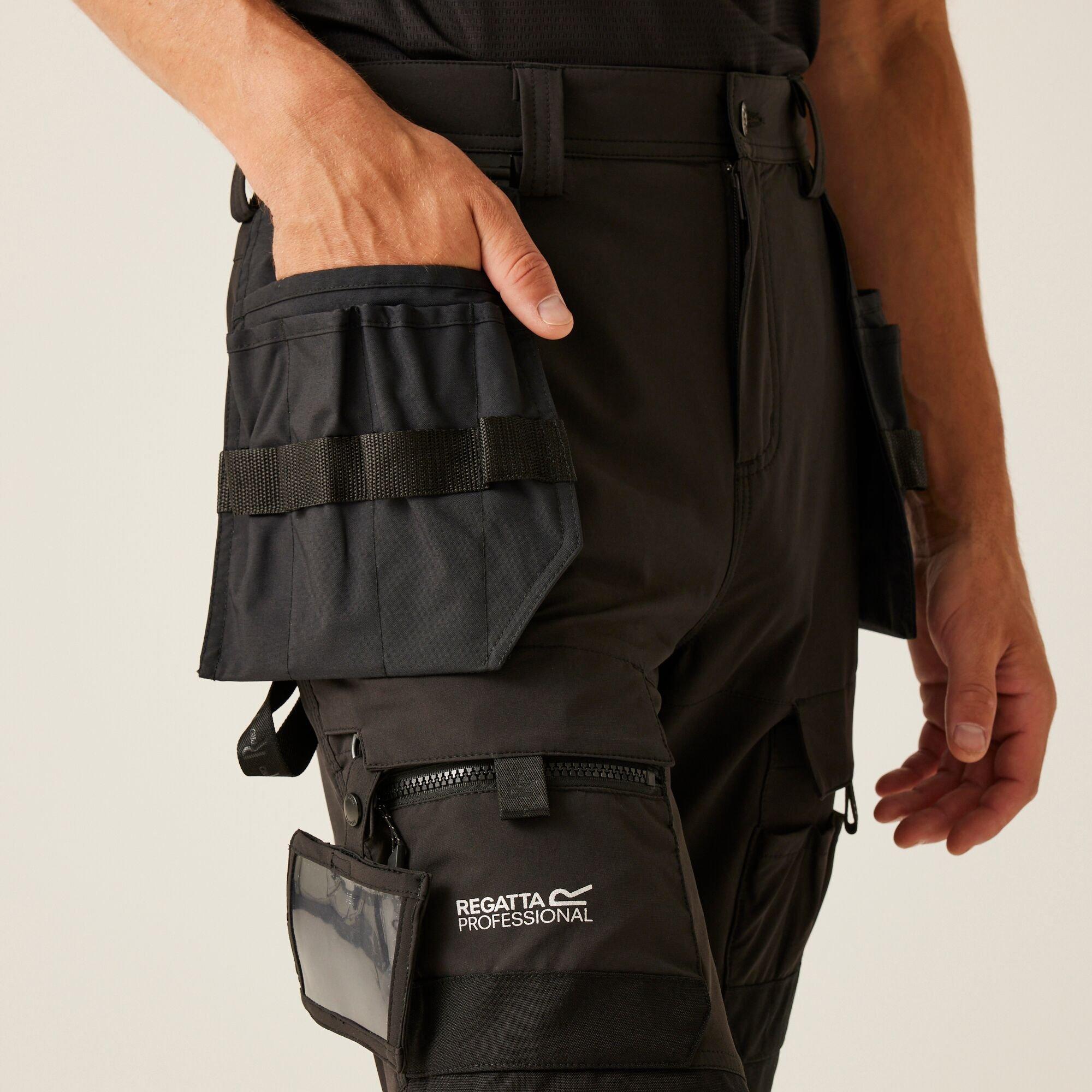 Black/Orange - Regatta - Mens Hi-Vis X-Pro Stretch Holster Trousers - Clas - 4