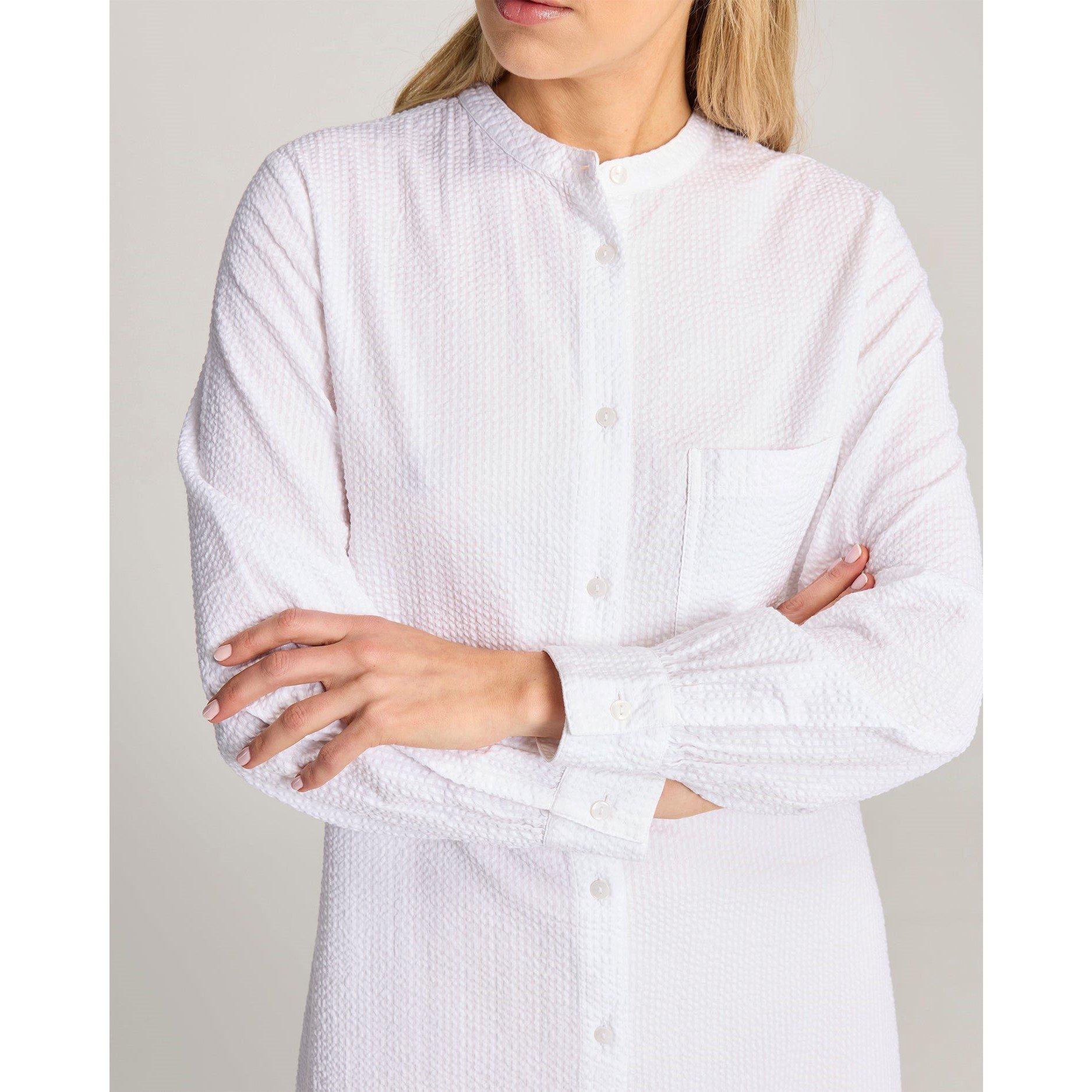 White - Nudea - Seersucker Shirt Dress - 2