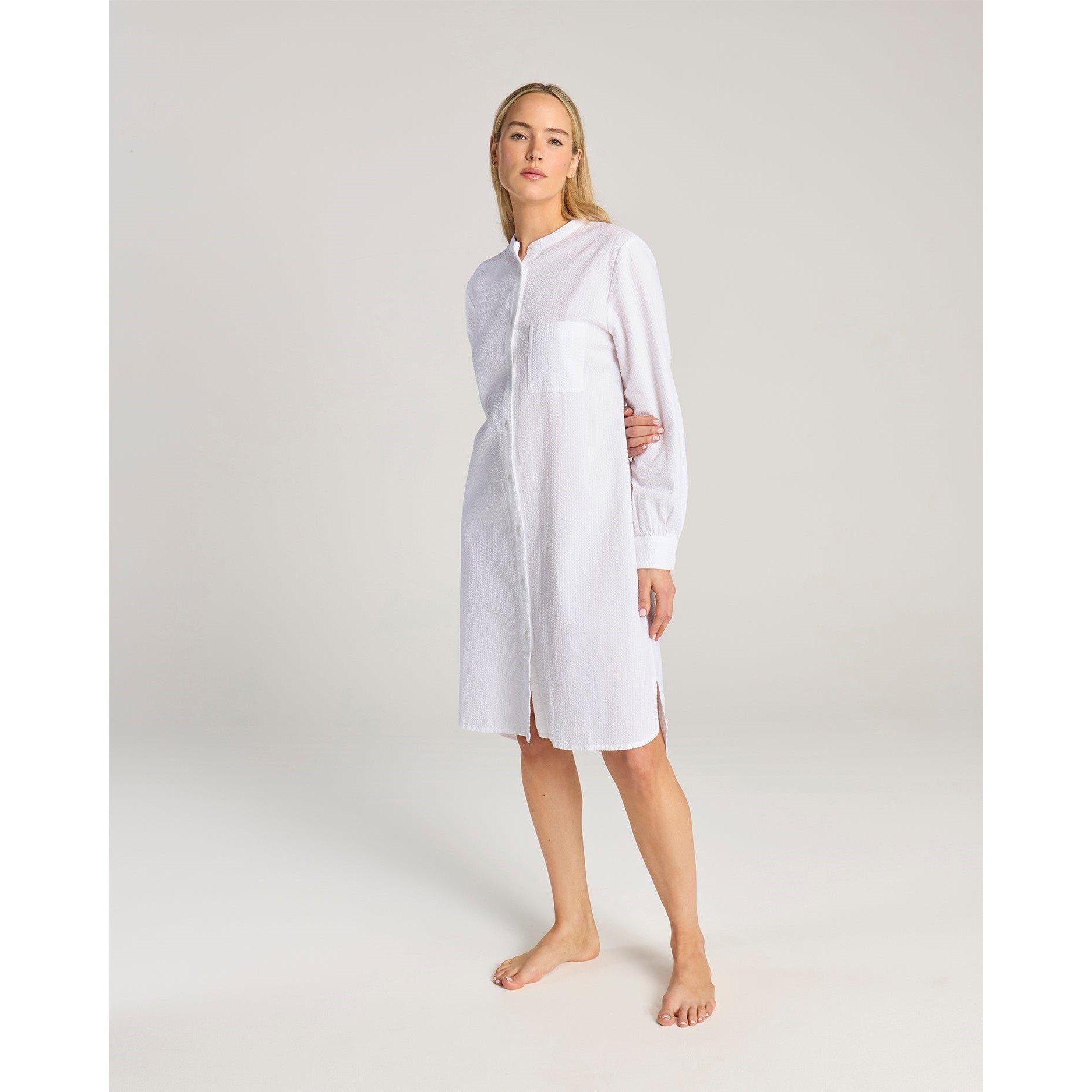 White - Nudea - Seersucker Shirt Dress - 3