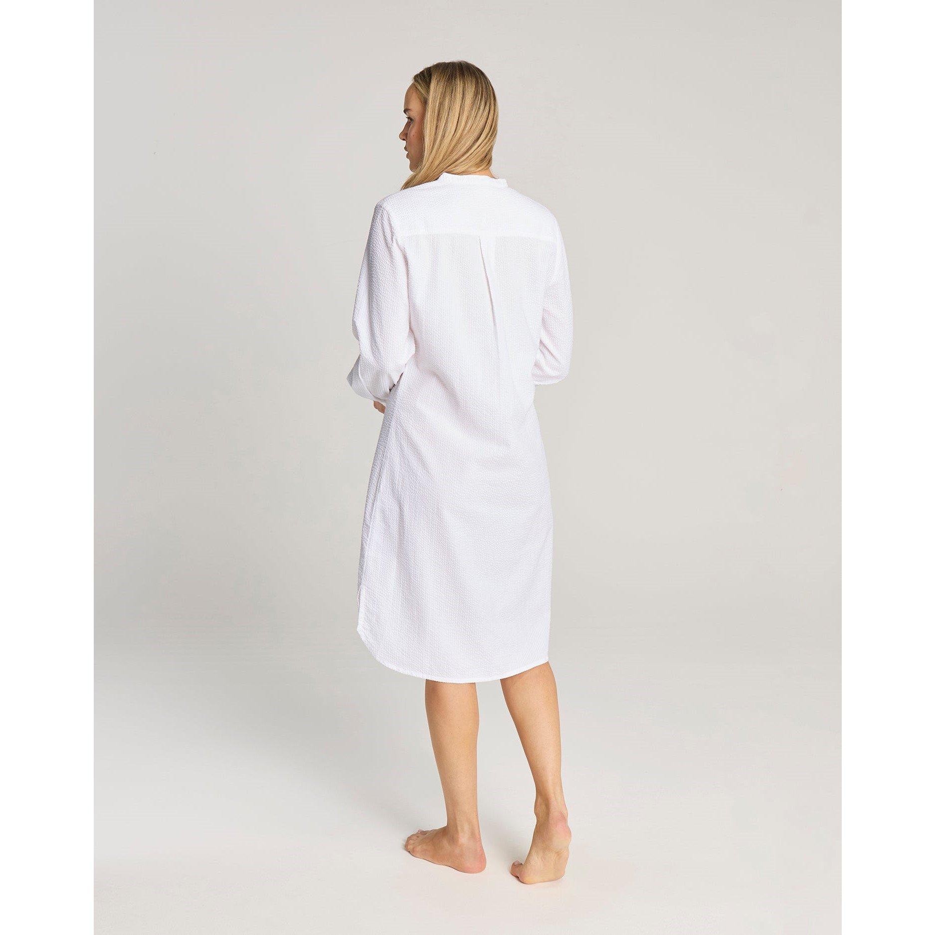 White - Nudea - Seersucker Shirt Dress - 4
