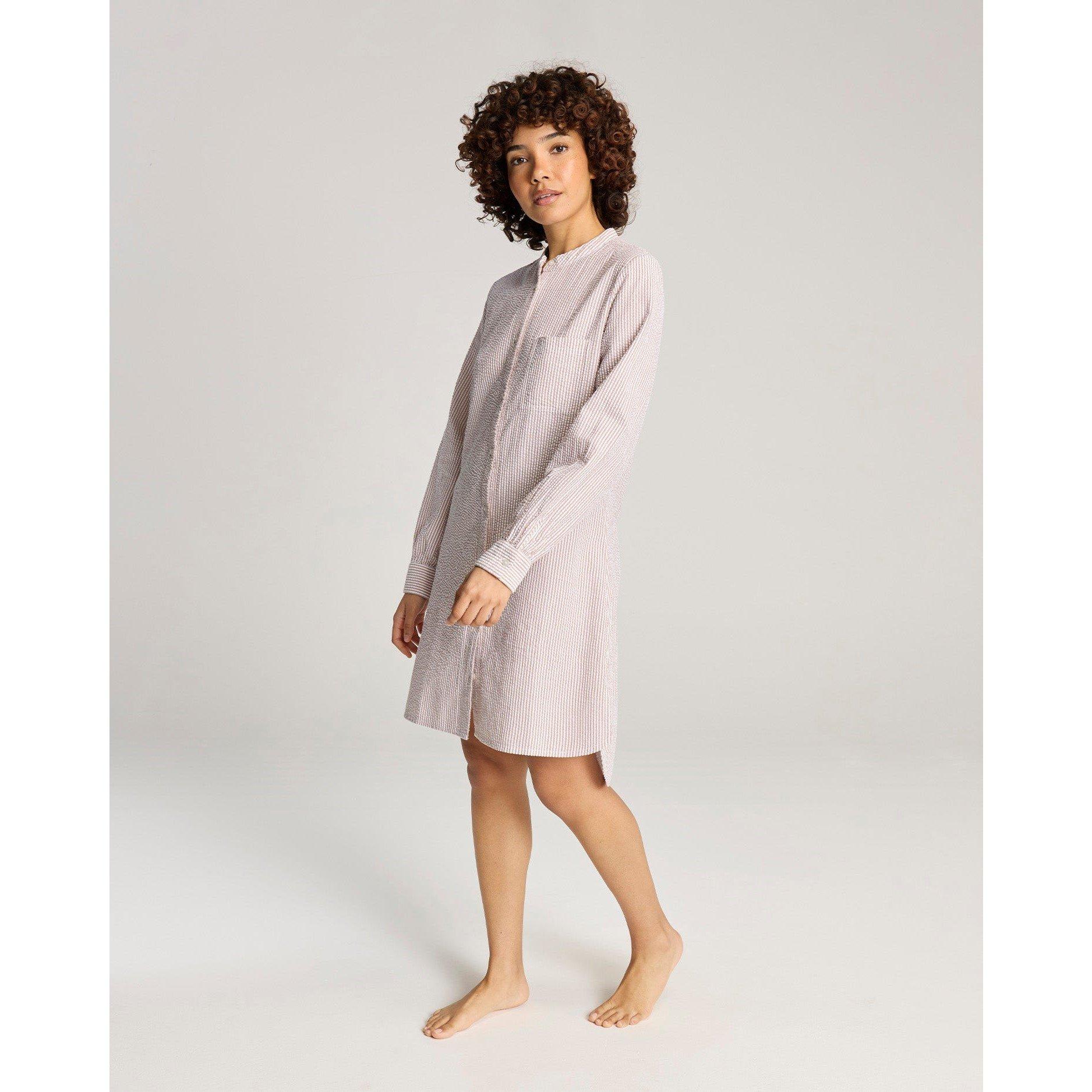 Mocha Stripe - Nudea - Seersucker Shirt Dress - 4