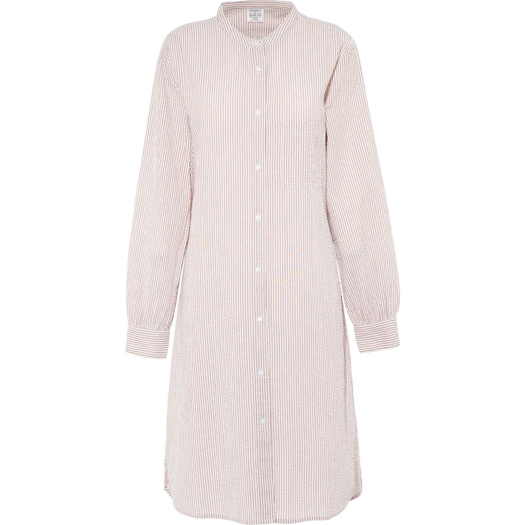 Mocha Stripe - Nudea - Seersucker Shirt Dress - 6