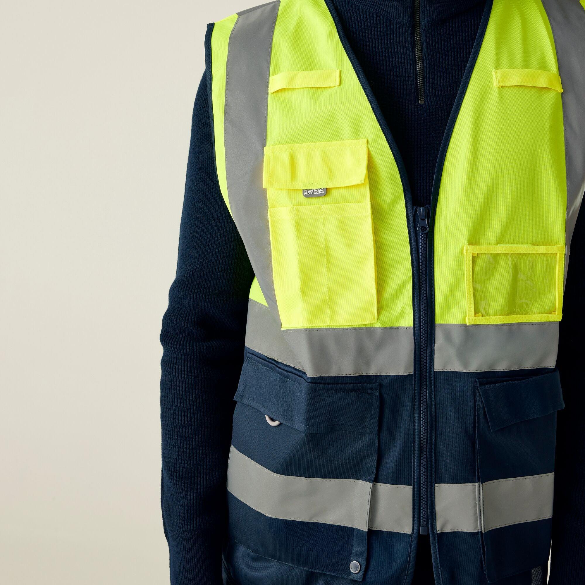 Yellow/Navy - Regatta - Mens Pro HI-VIS Executive Vest - 4