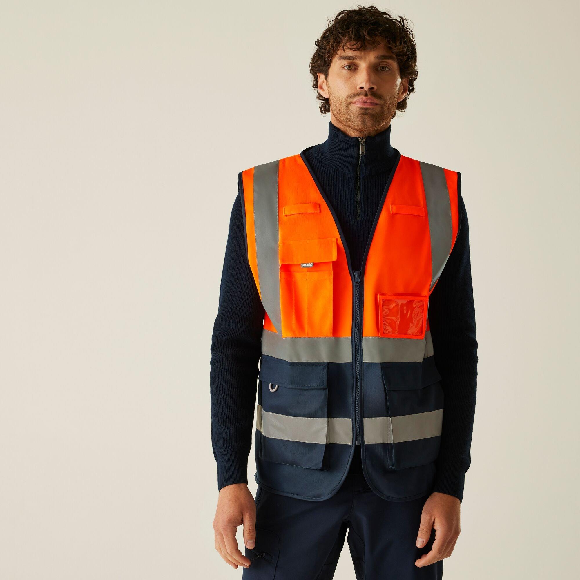 Regatta Men's Pro Hi-Vis Executive Vest - Orange/Navy - S