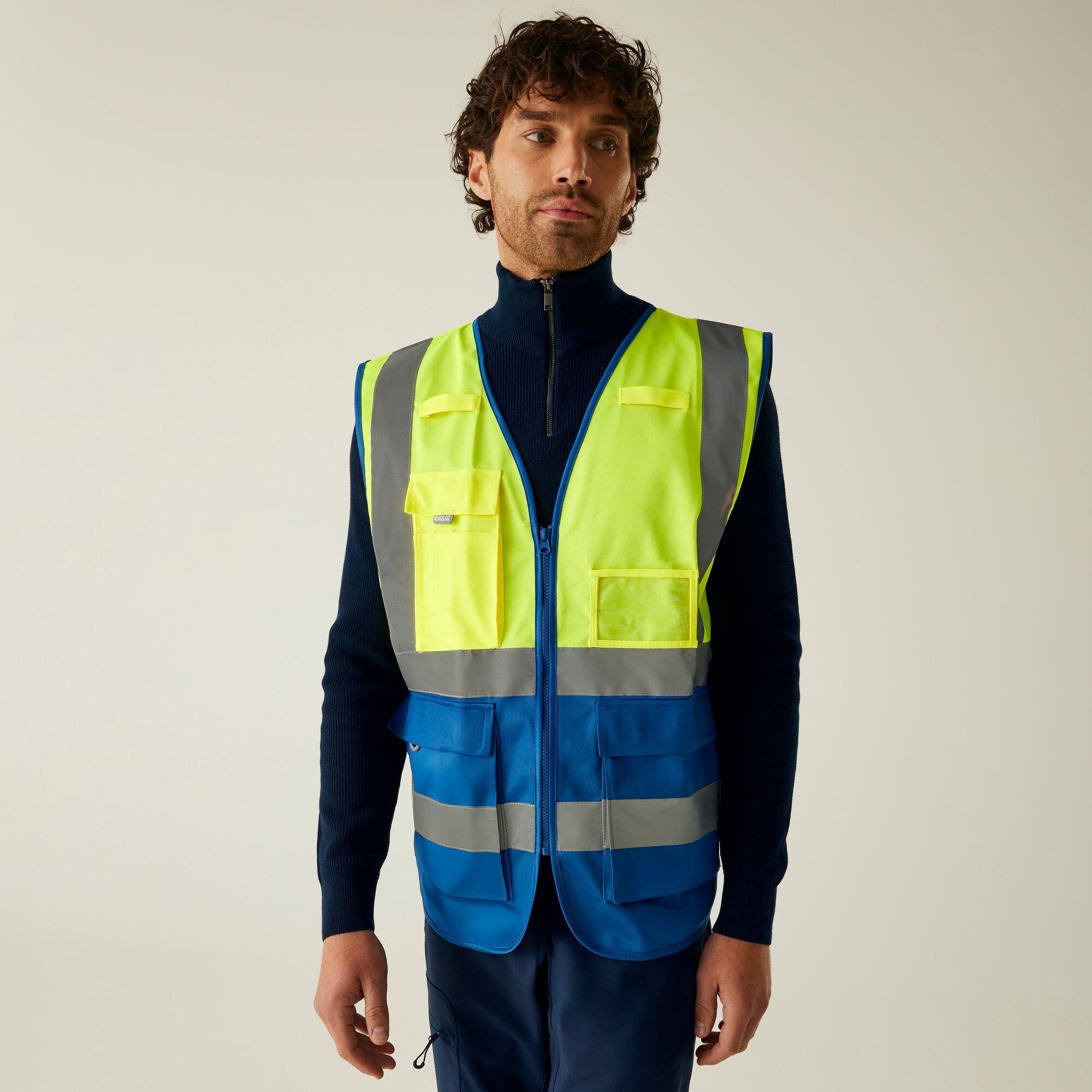 Regatta Men's Pro Hi-Vis Executive Vest - Yellow Royal Bl - XL
