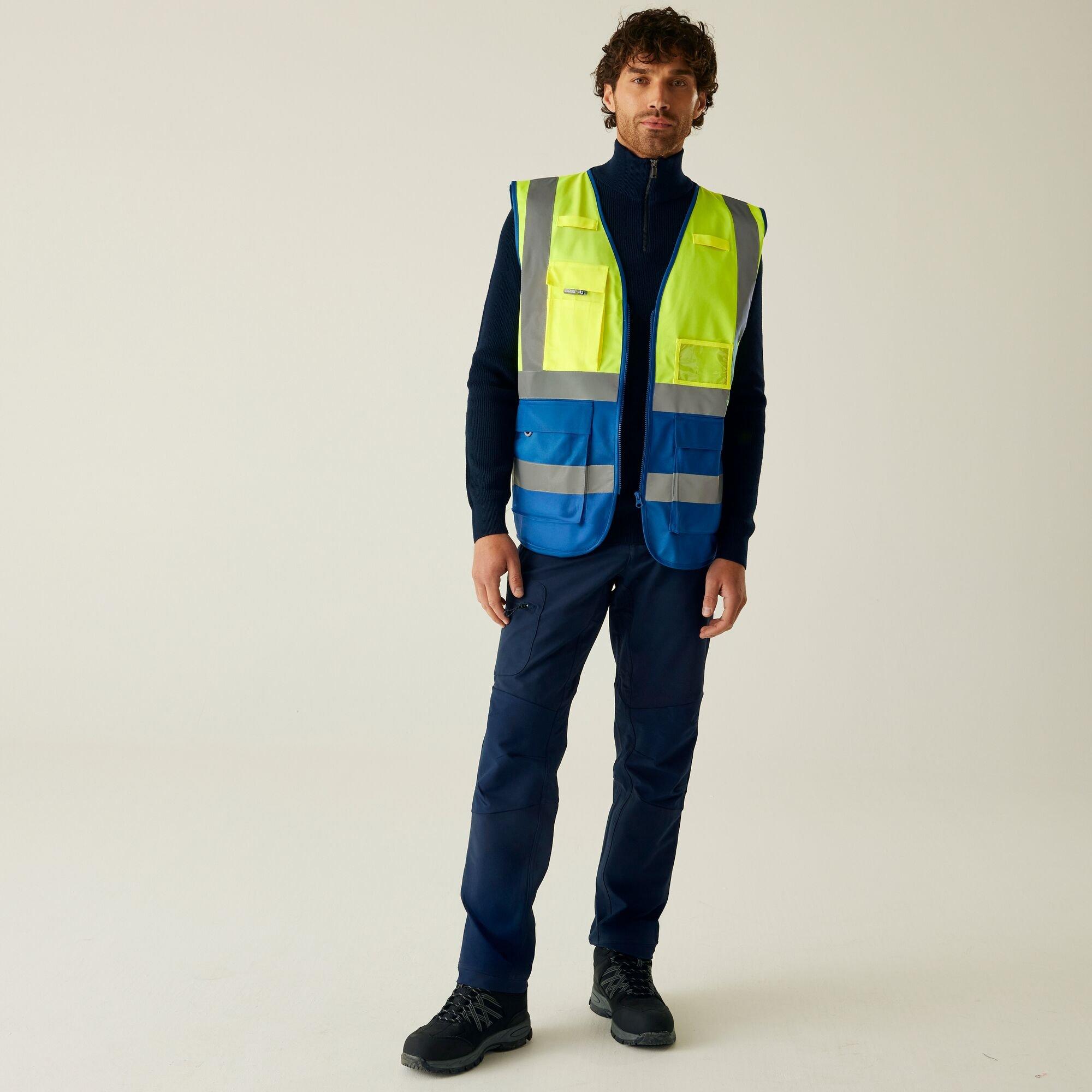 Yellow Royal Bl - Regatta - Mens Pro HI-VIS Executive Vest - 3