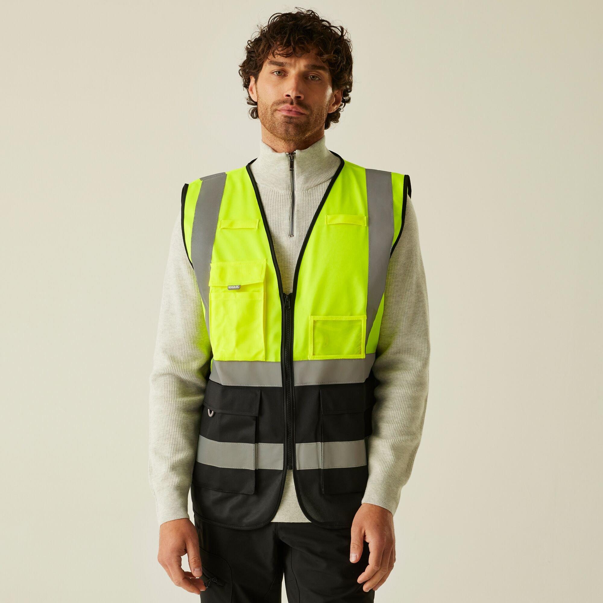 Regatta Men's Pro Hi-Vis Executive Vest - Yellow/Black - 3XL