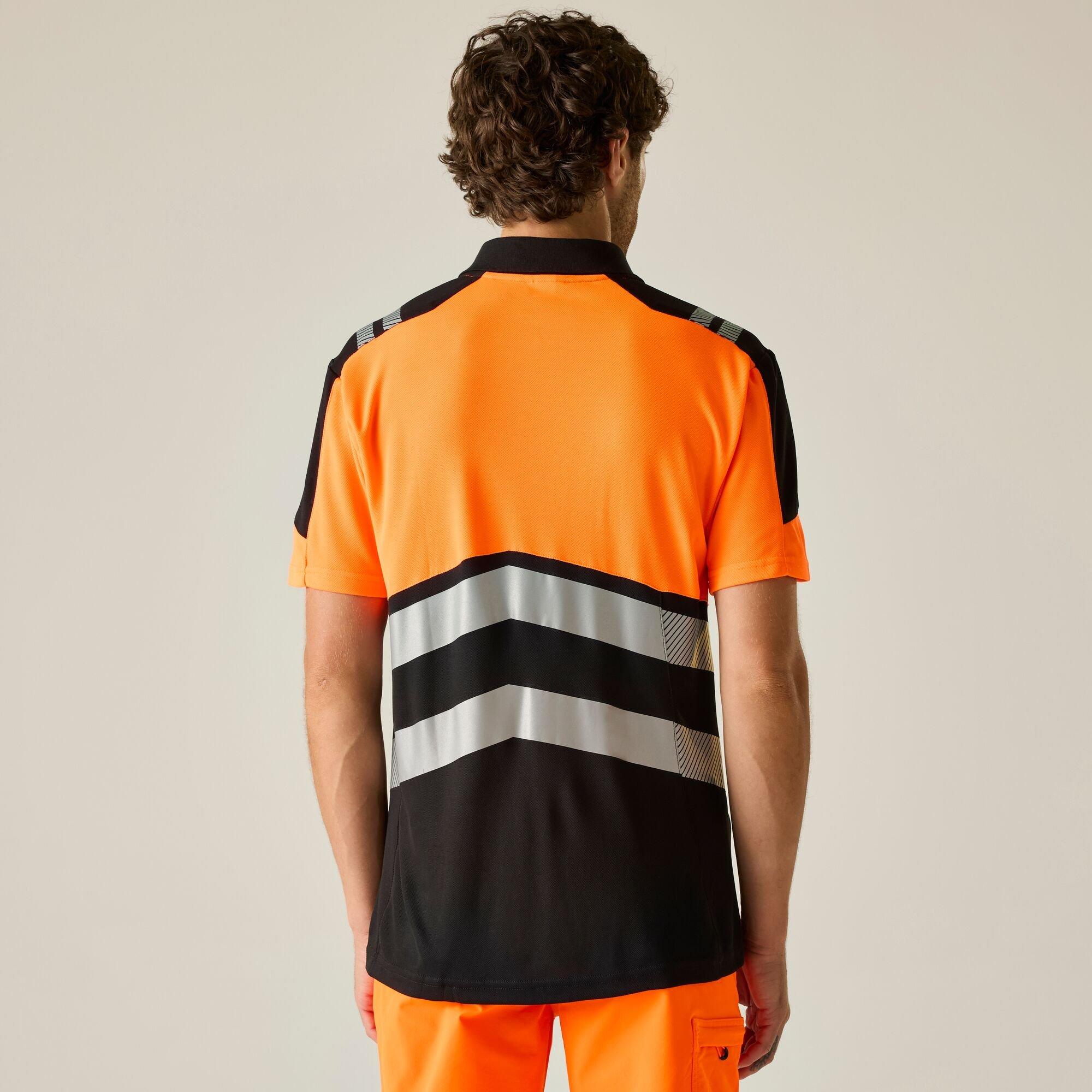 Black/Orange - Regatta - Mens Hi-Vis X-Pro Polo - Class 1 - 2