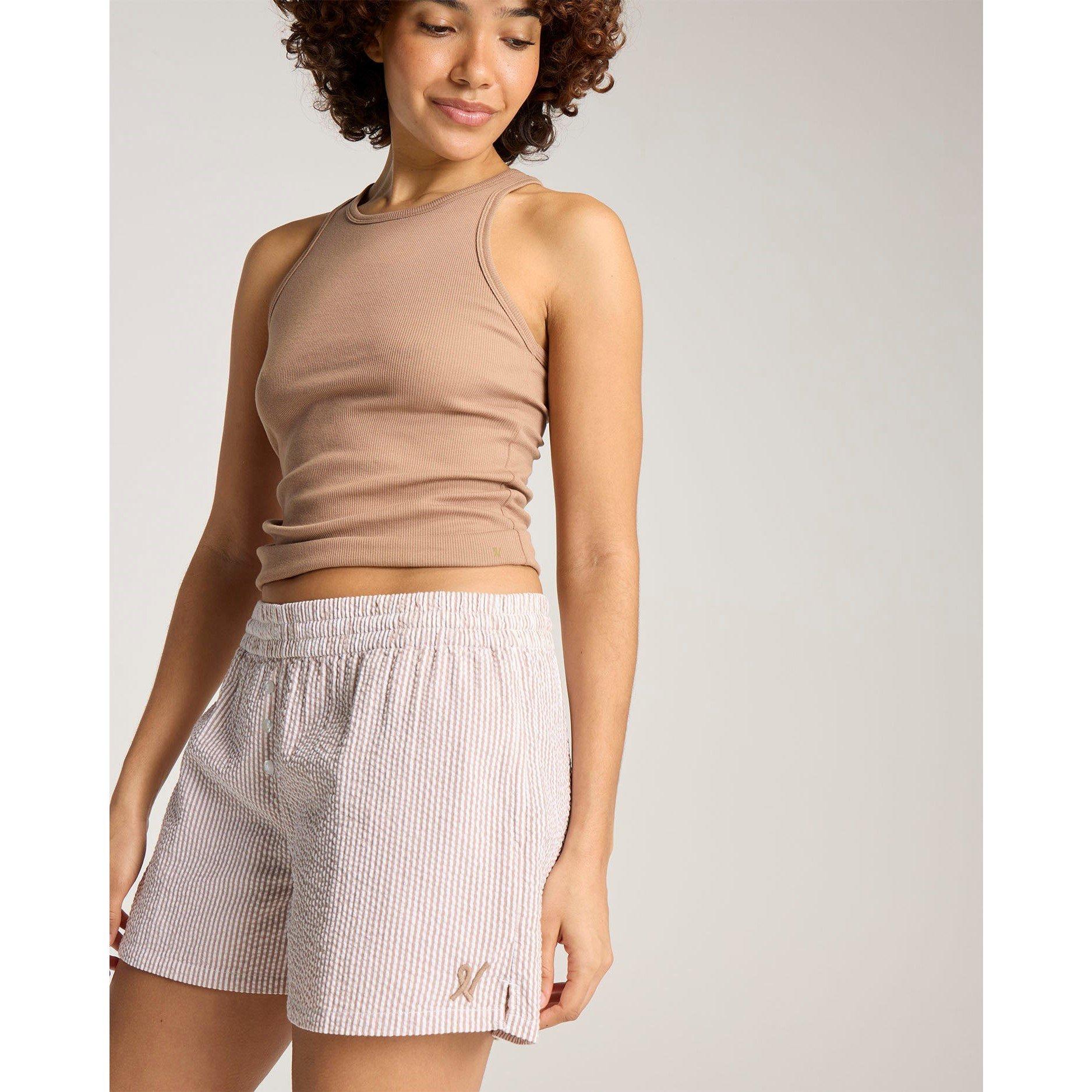 Mocha Stripe - Nudea - Seersucker Button Boxer - 1