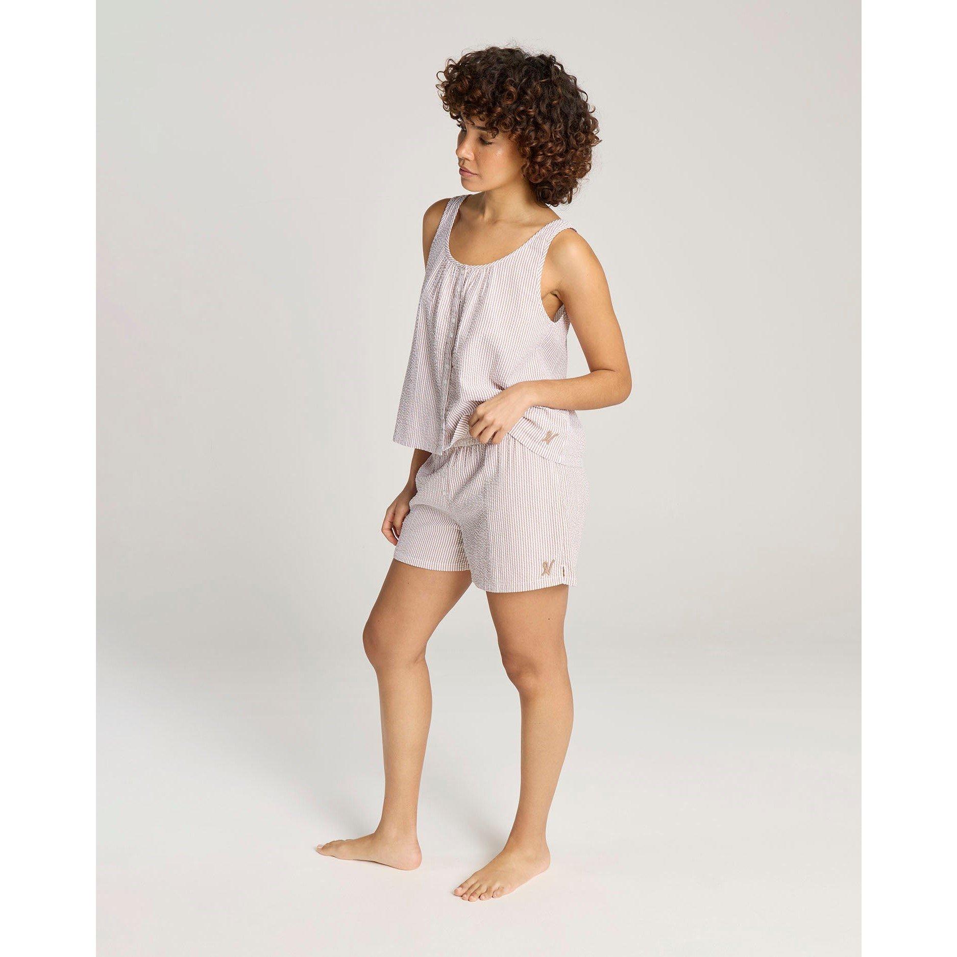 Mocha Stripe - Nudea - Seersucker Button Boxer - 2