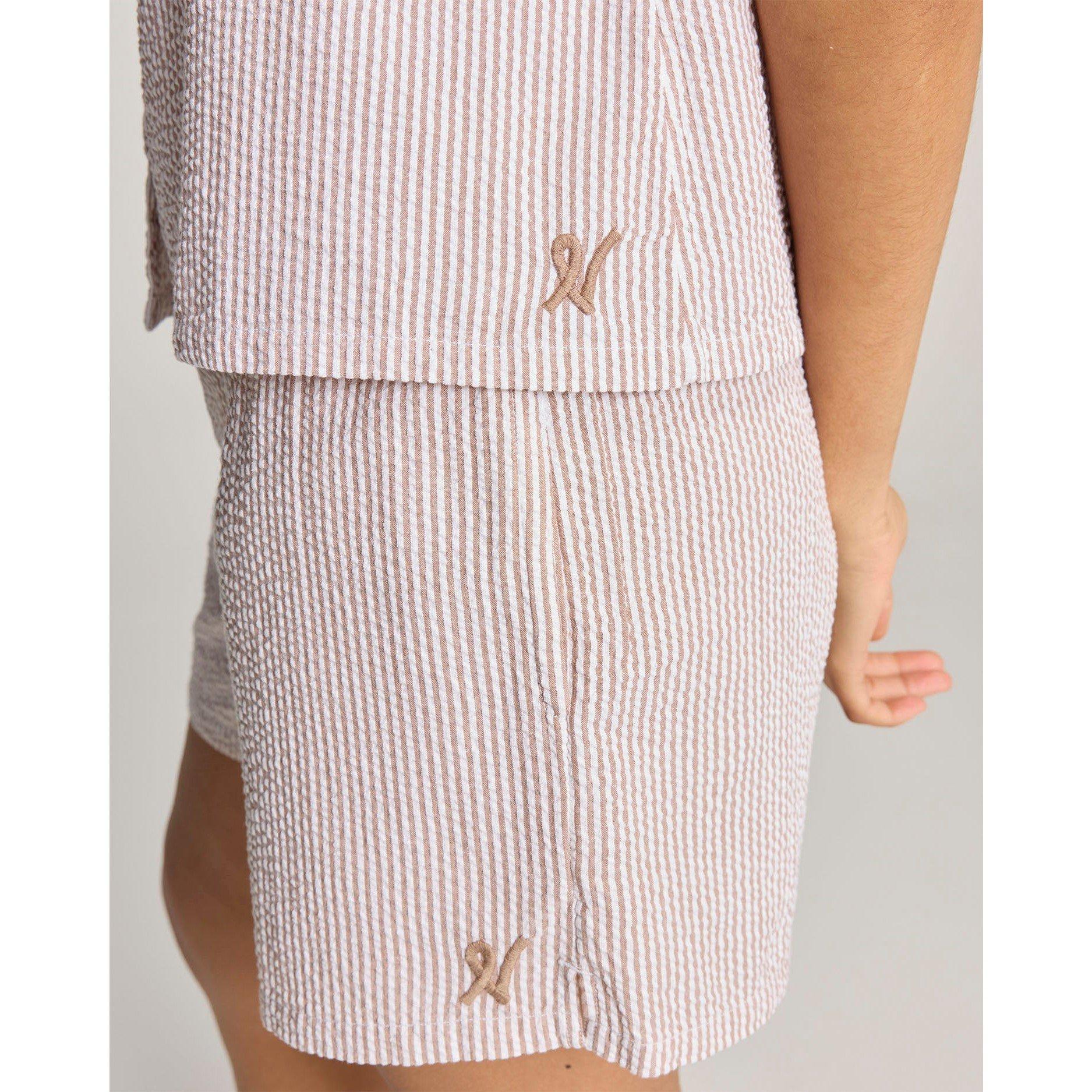 Mocha Stripe - Nudea - Seersucker Button Boxer - 5