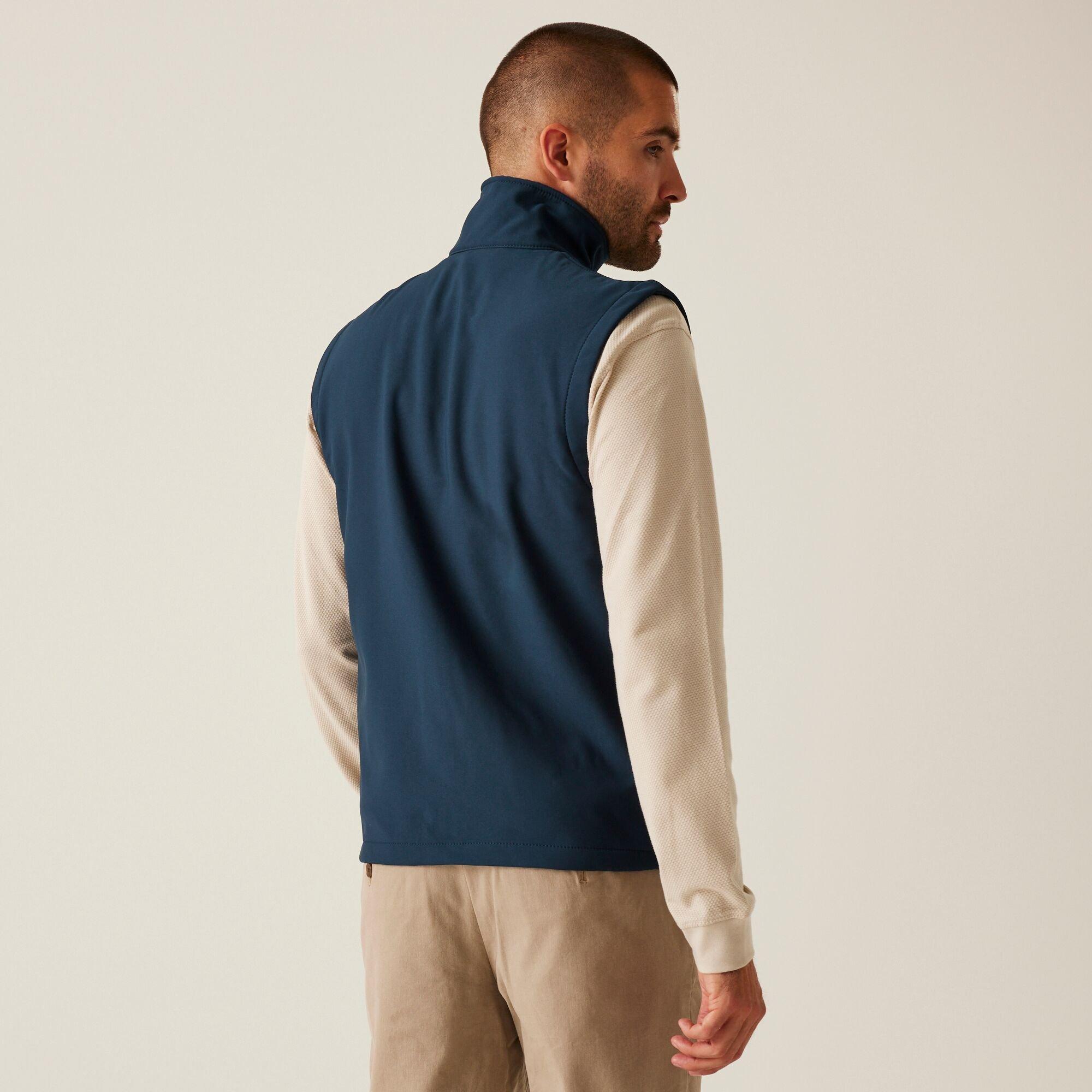 Navy - Regatta - Mens H/M Printable Softshell Bodywarmer - 2