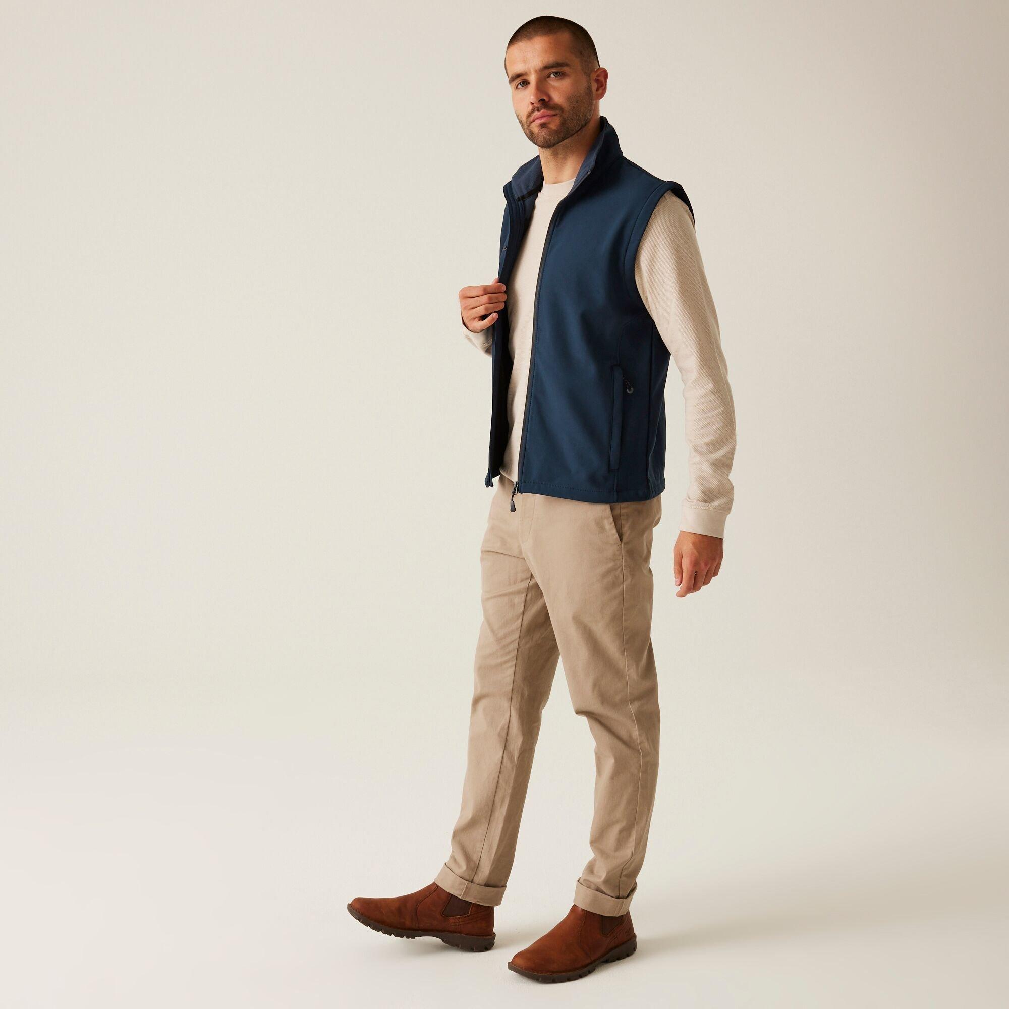 Navy - Regatta - Mens H/M Printable Softshell Bodywarmer - 3