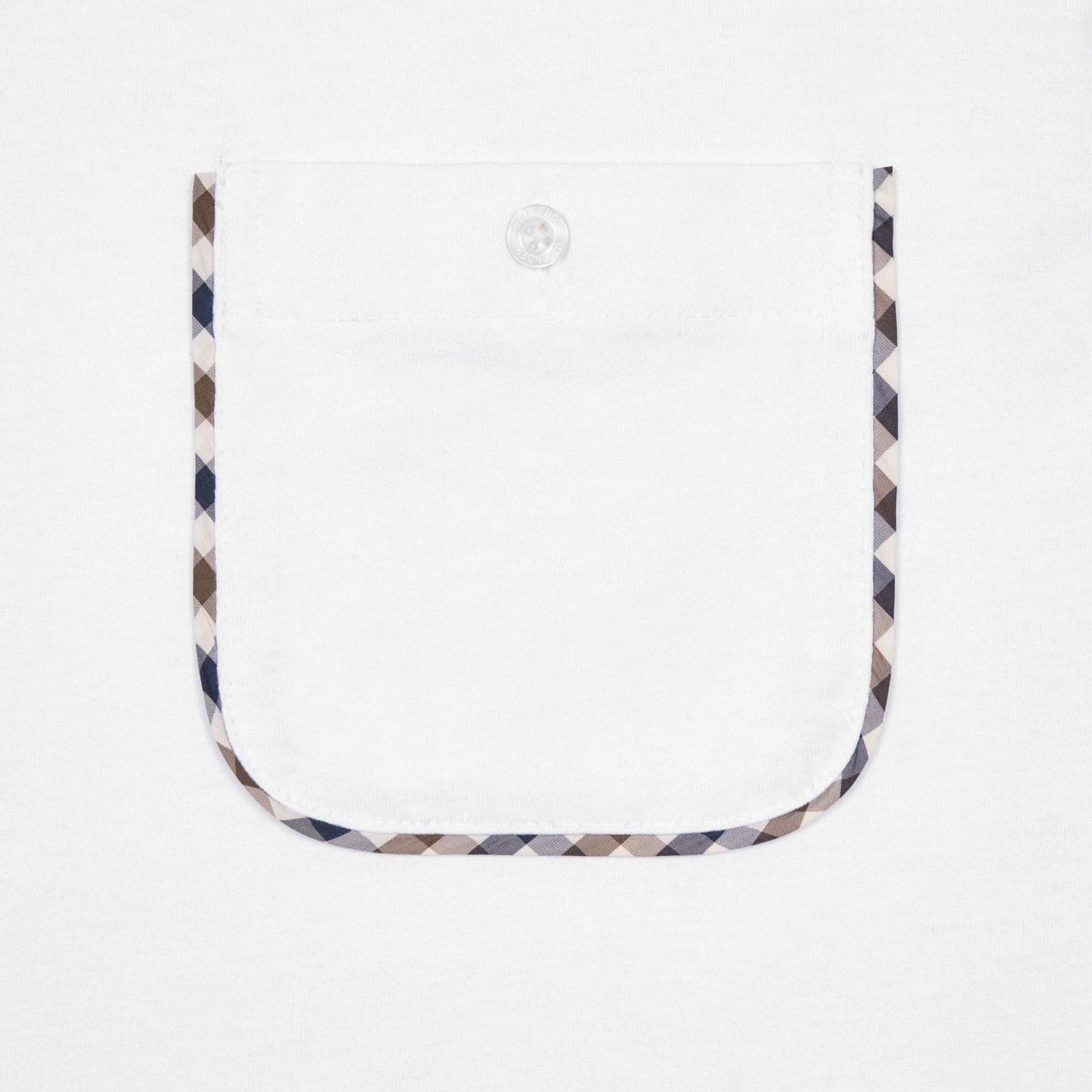 White - Weekend Offender - Sutton Check Detail Pocket T-Shirt - 5