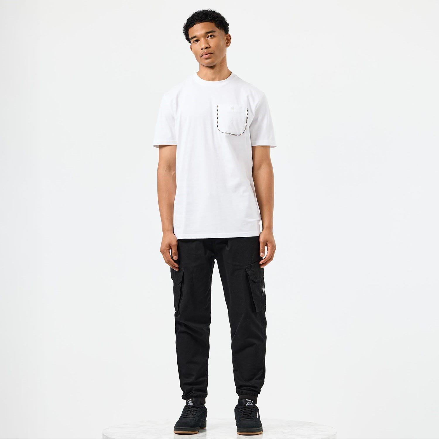 White - Weekend Offender - Sutton Check Detail Pocket T-Shirt - 6