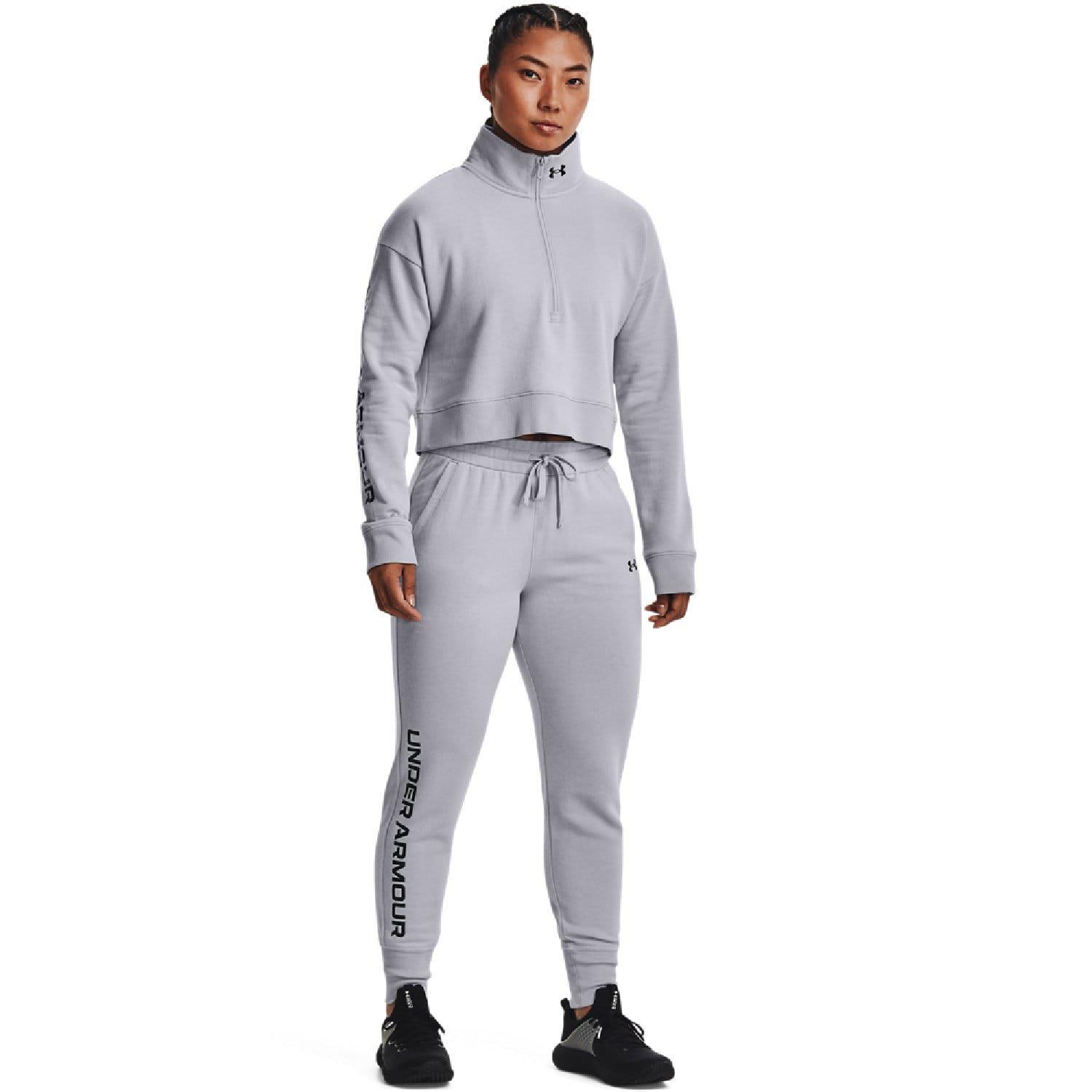 Grey - Under Armour - Rival Fleece Joggers - 5