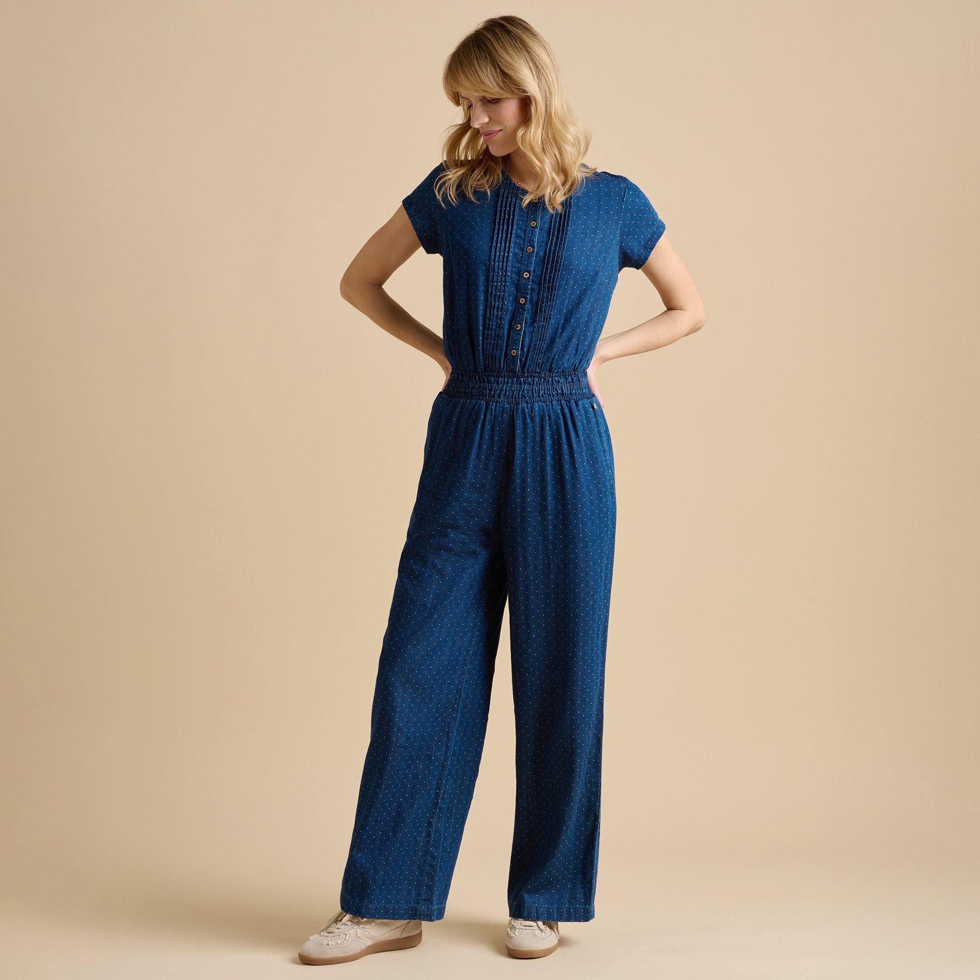 Brakeburn Spot Denim Wide Leg Jumpsuit