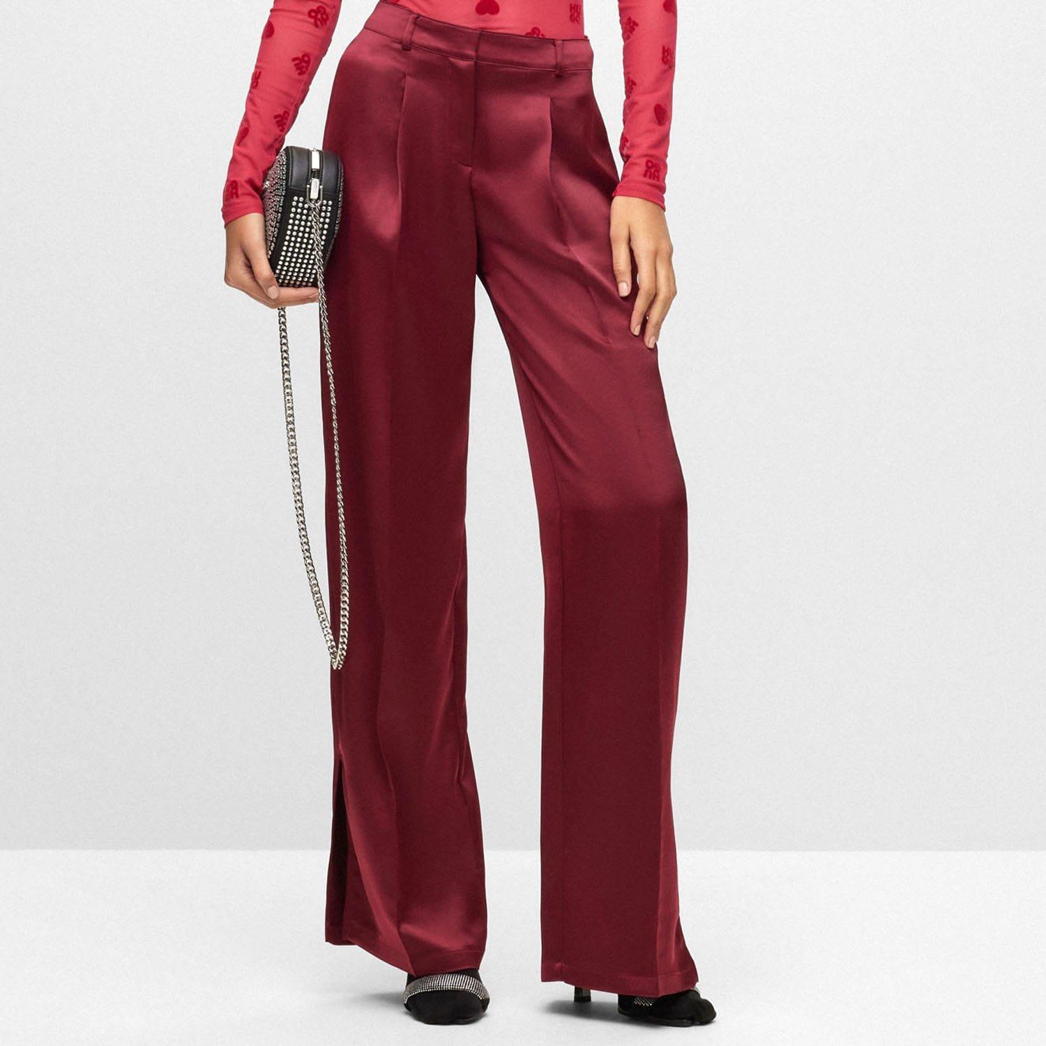 Red - Hugo - Haroti-1 Regular-Fit Trousers - 1