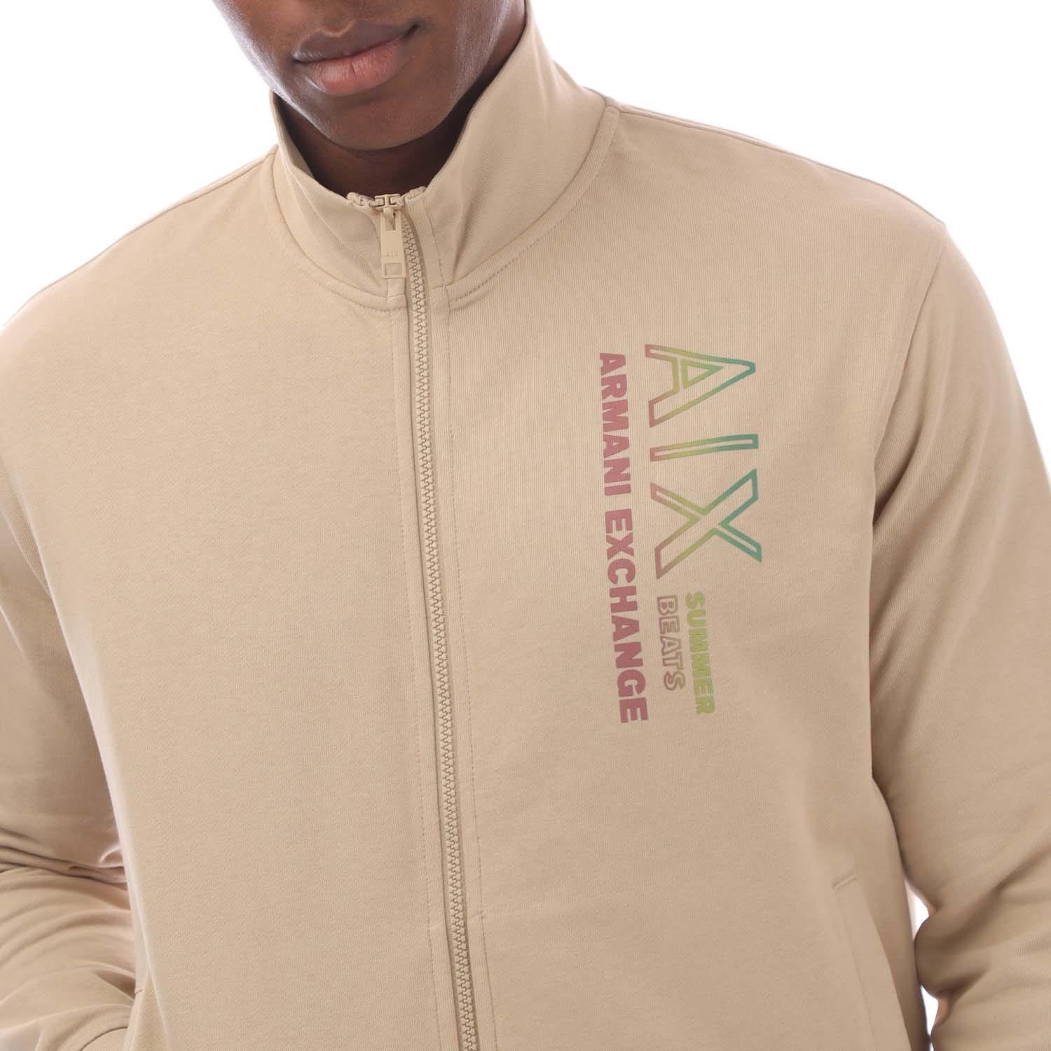 Beige - Armani Exchange - Full-Zip Sweatshirt - 3