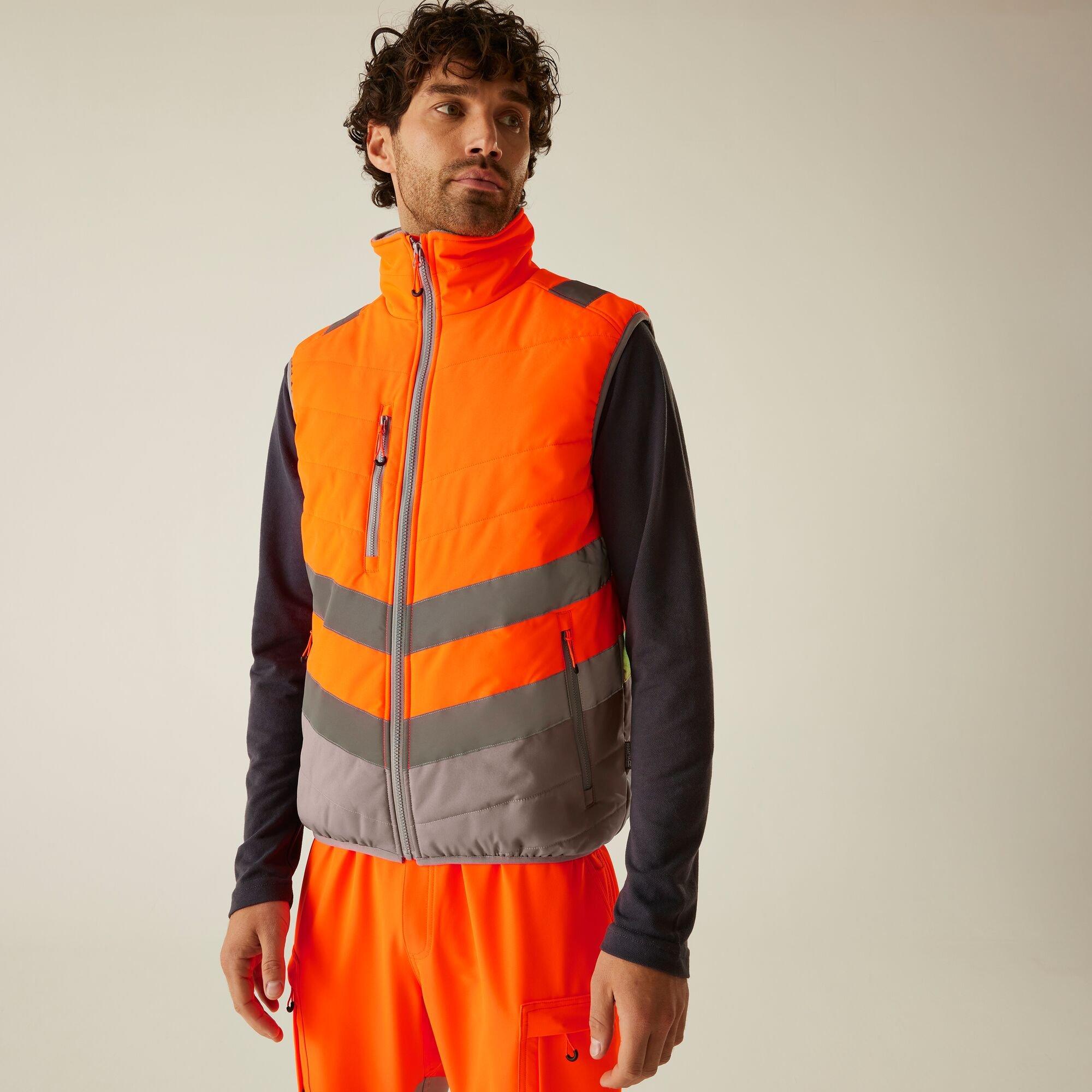 Regatta Men's Hi-Vis 2-Tone Thermal Bodywarmer - Orange - 4XL