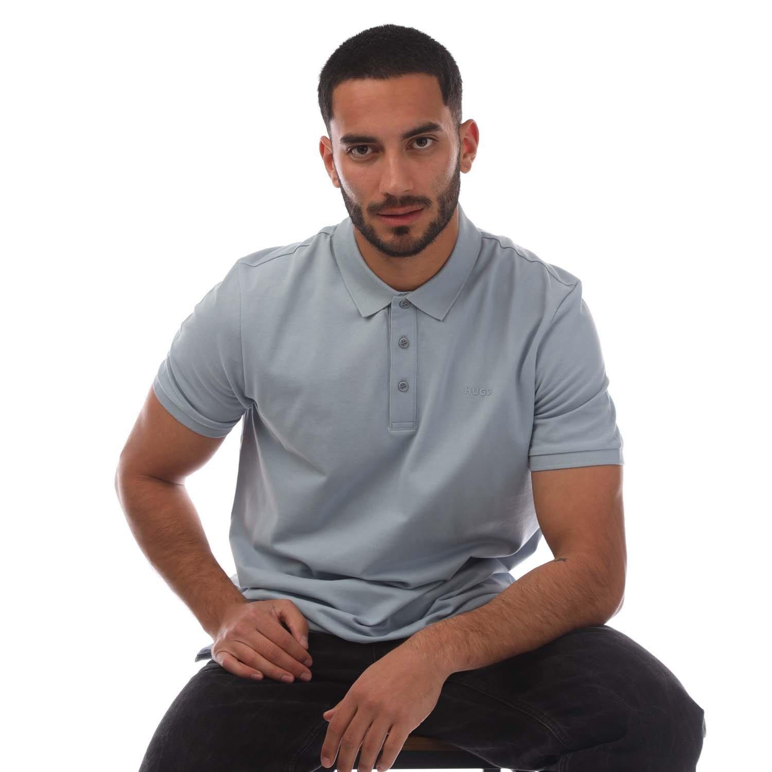 Blue - Hugo - Donos222 Logo Print Polo Shirt - 4